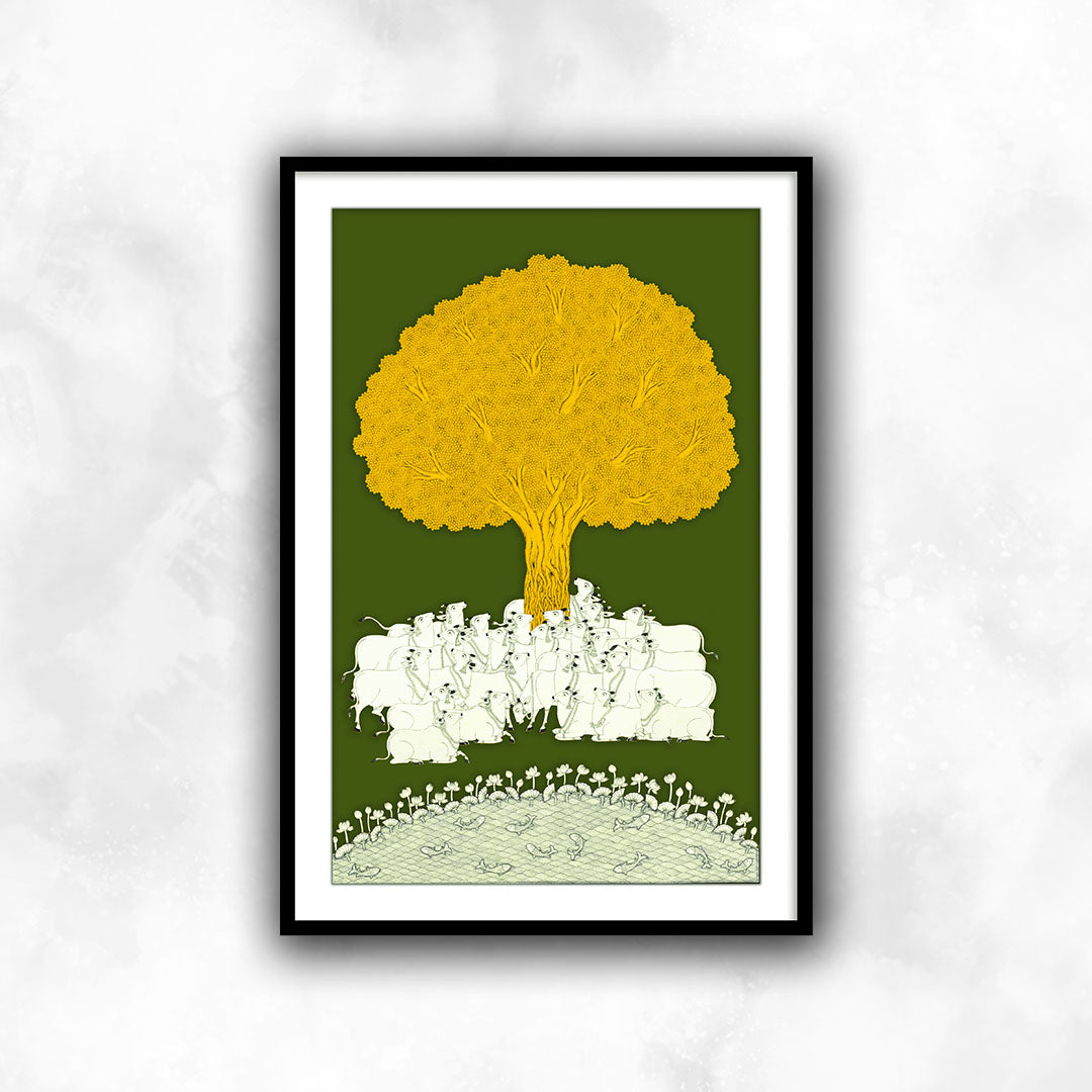 Tree of life indian painting | Traditional Pichwai Painting for Home Decor - The Atrang