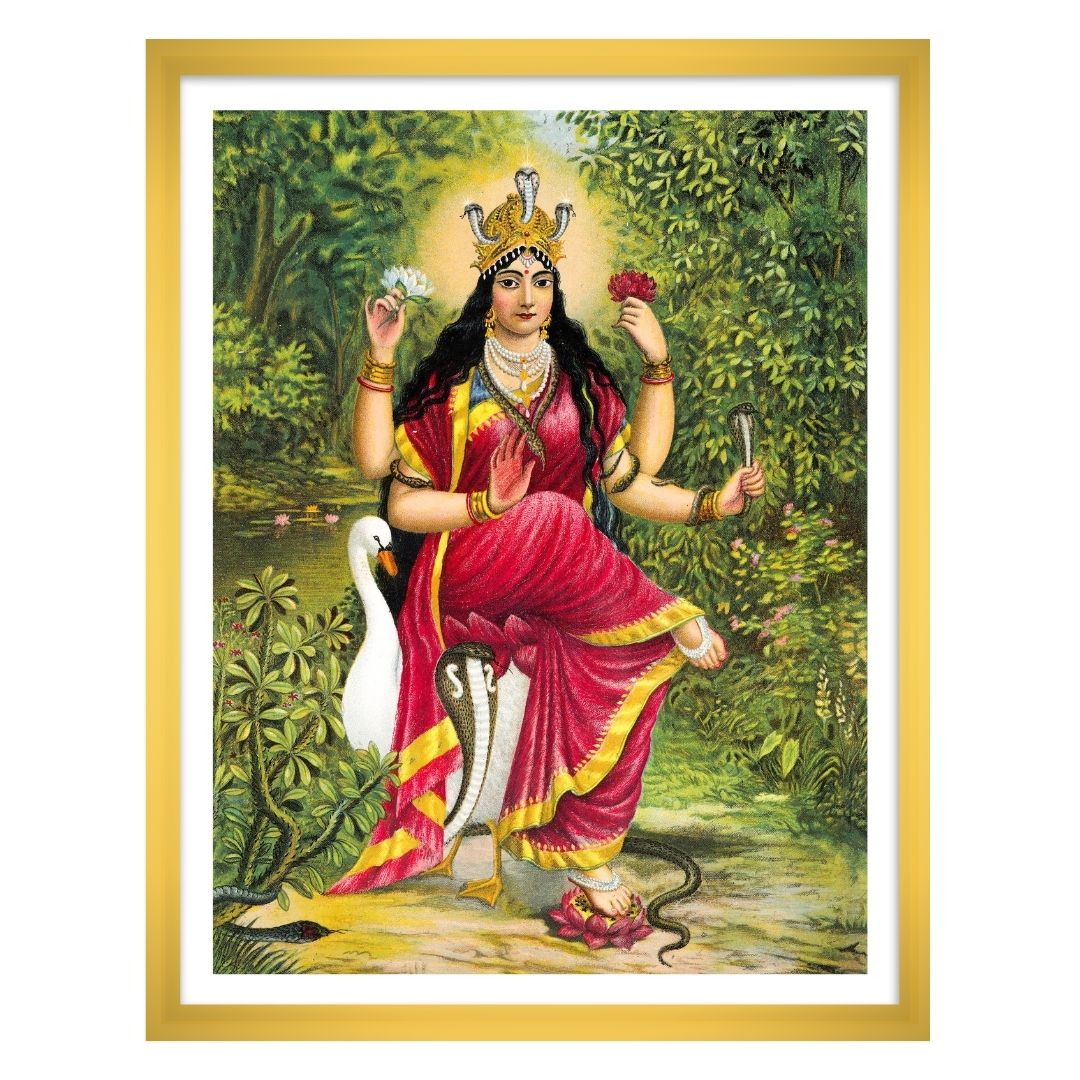 Manasa Devi by Raja Ravi Varma Wall Art for Home Decor