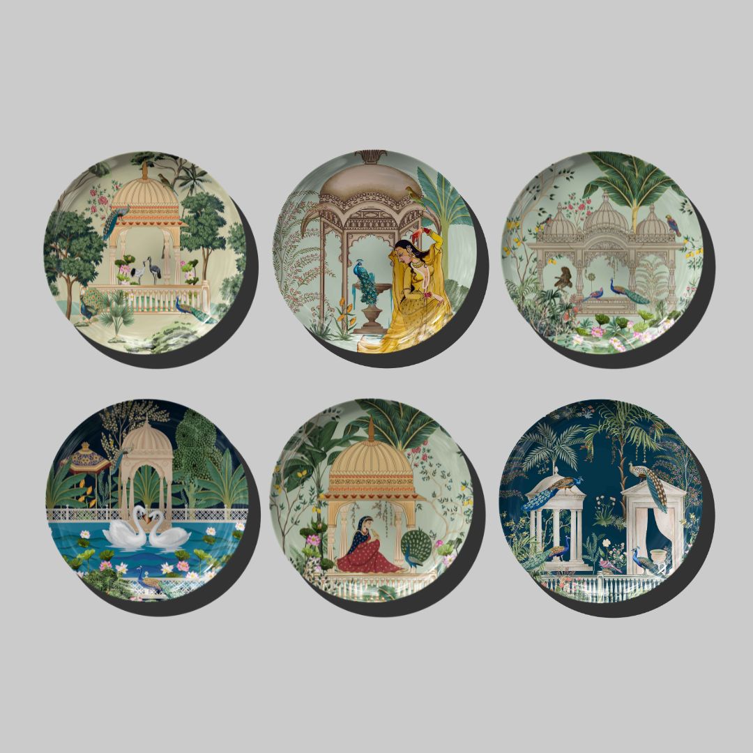 Palace Paradise Mughal Wall Plates for Home Decor