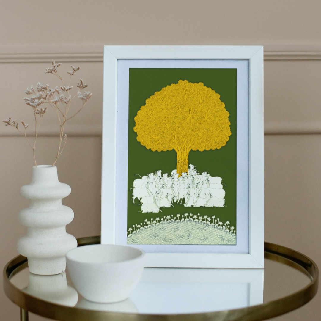 Tree of life indian painting | Traditional Pichwai Painting for Home Decor - The Atrang