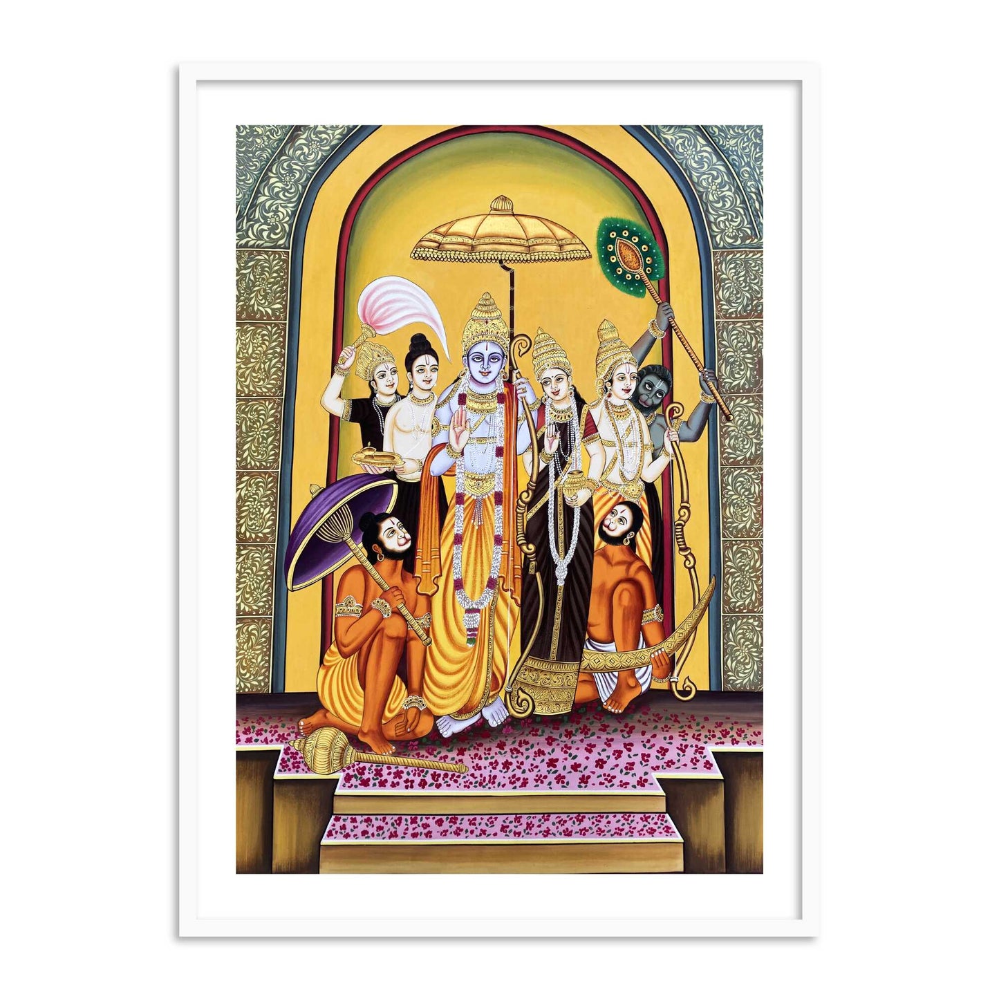 Shri Ram Darbar Painting of Shri Ram and his family wall art