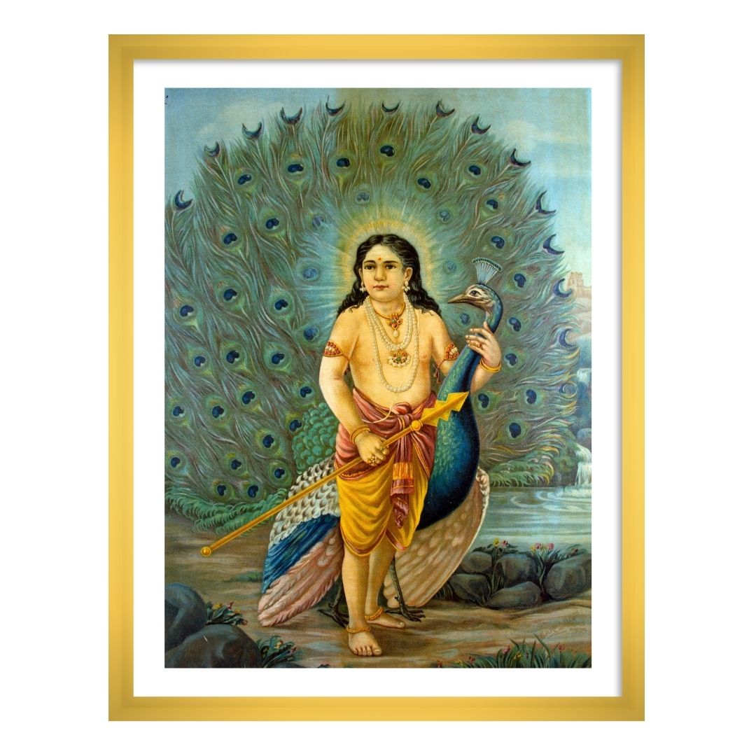 Balaskandha - Kartikeya Child Roop by Raja Ravi Varma Wall Art by Raja Ravi Varma | Vastu Artwork