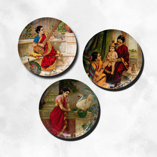 Love, Devotion & Woman’s Emotions Wall Decor Plate by The Atrang (Set of 3)