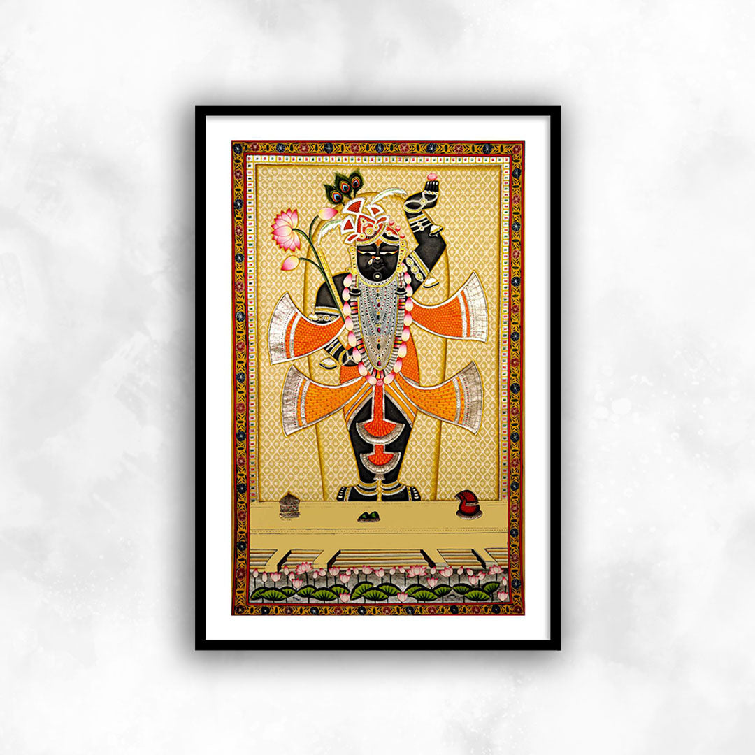 Krishna Shrinathji Pichwai Painting | Buy Pichwai Online Framed Wall Art