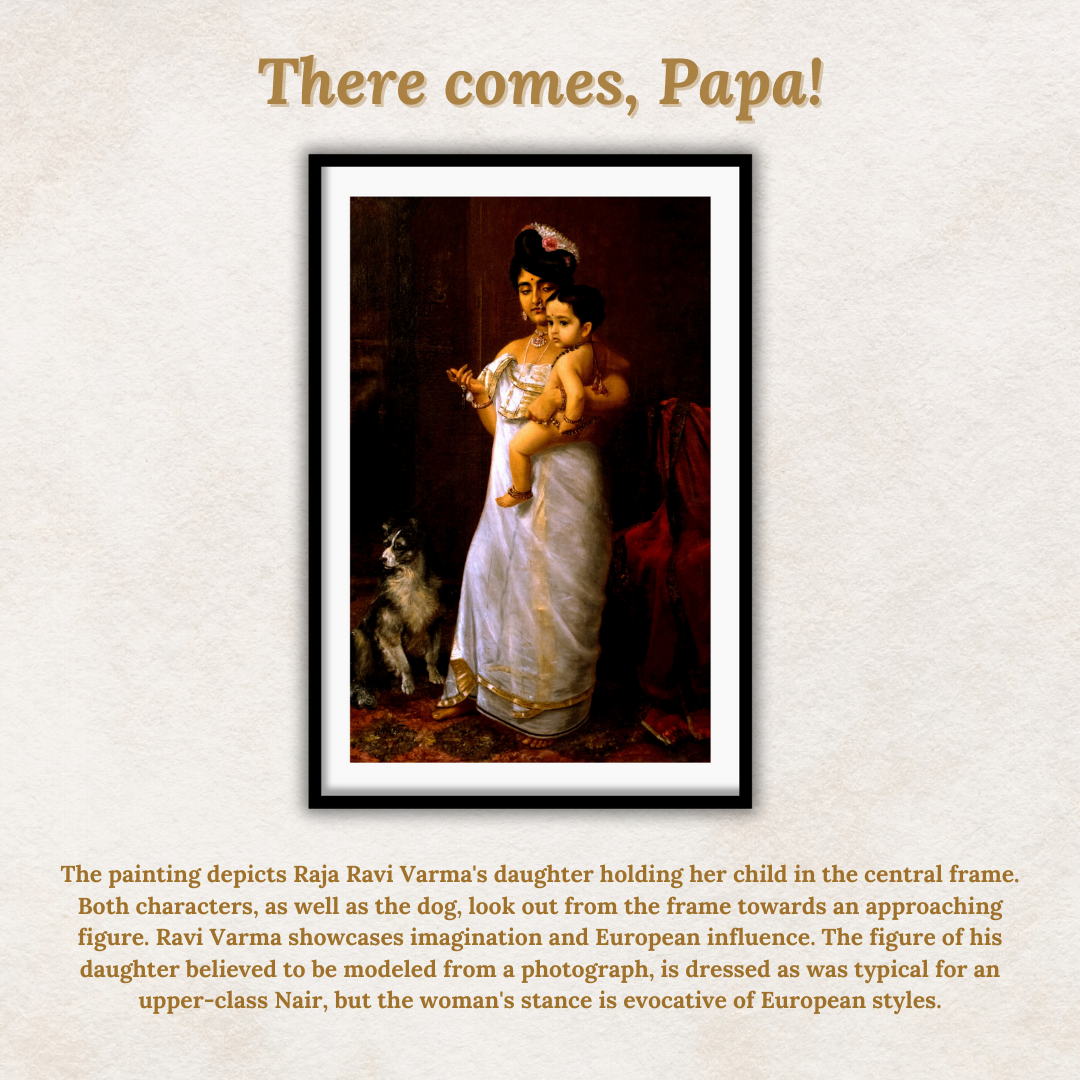 There comes Papa by Raja Ravi Varma Wall Art for Home Decor