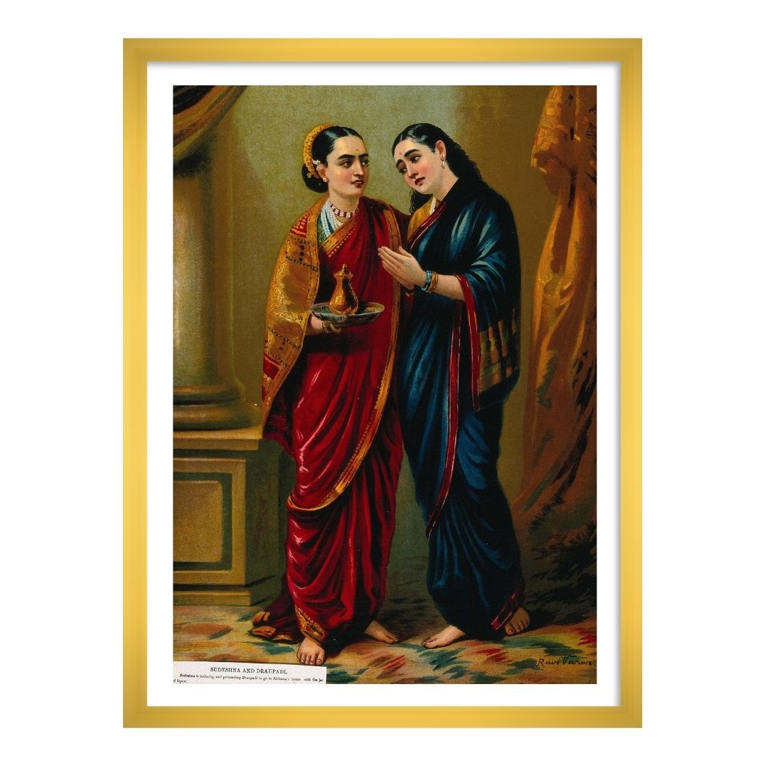 Draupadi in disguise by Raja Ravi Varma Wall Art Painting for Home Decor