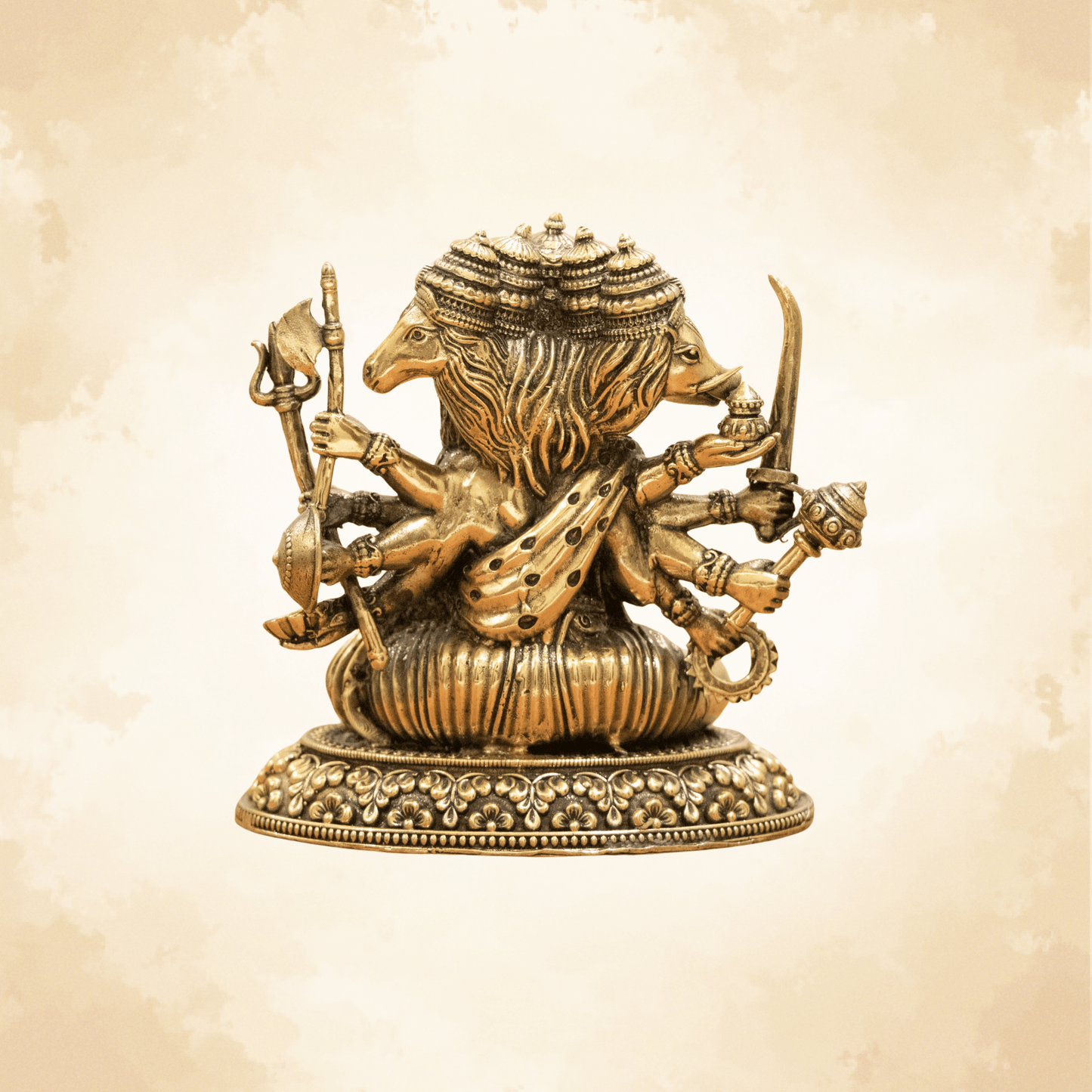 Pure Brass Panchmukhi Hanuman Murti | Lord Hanuman Idol for Protection, Courage & Positivity - 5 Inch