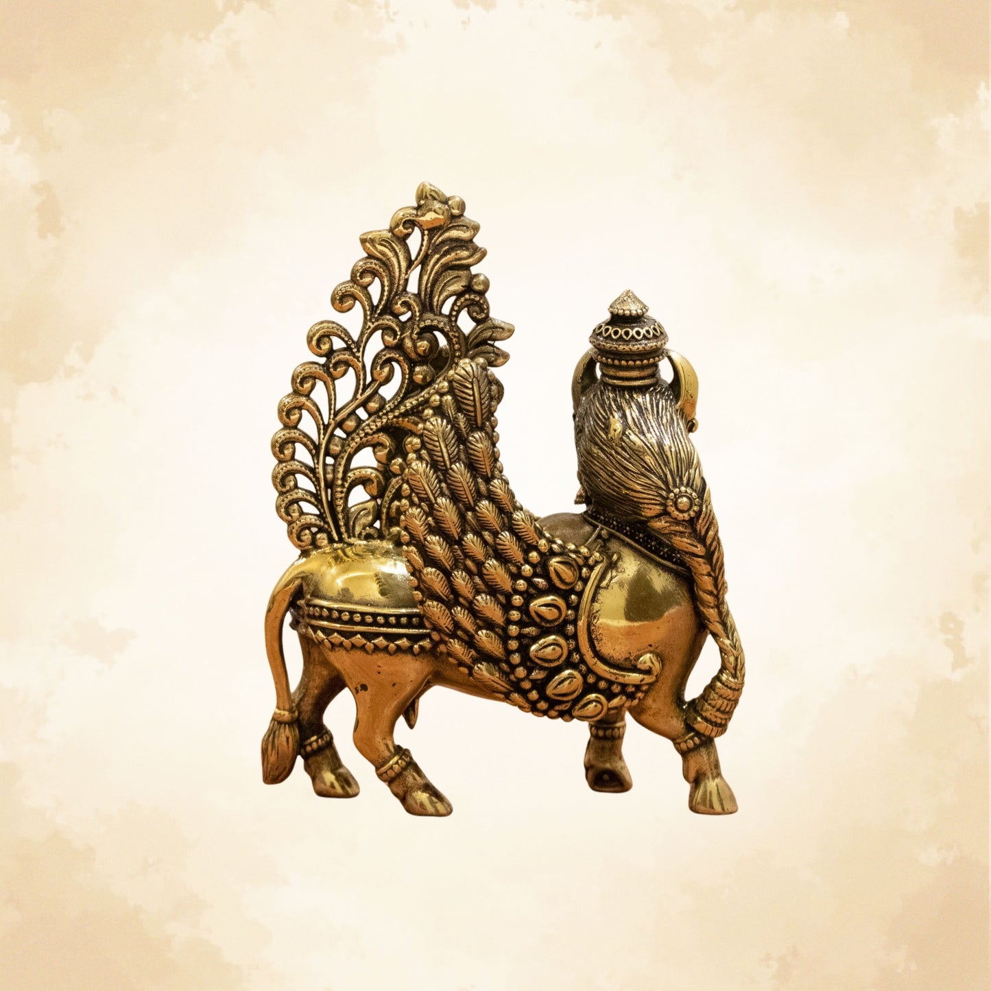 Kamdhenu Cow Brass Idol for Prosperity & Abundance | Vastu Decor - 5 Inches