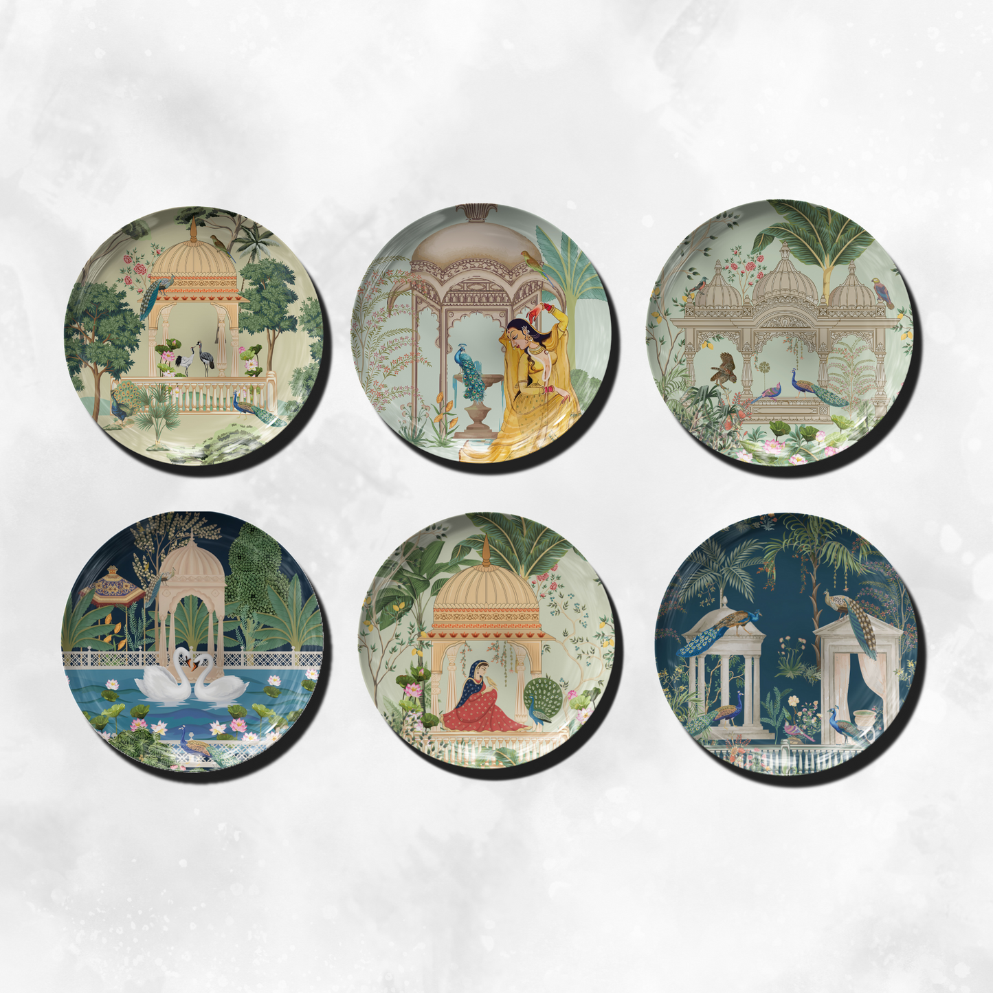 Palace Paradise Mughal Wall Plates for Home Decor