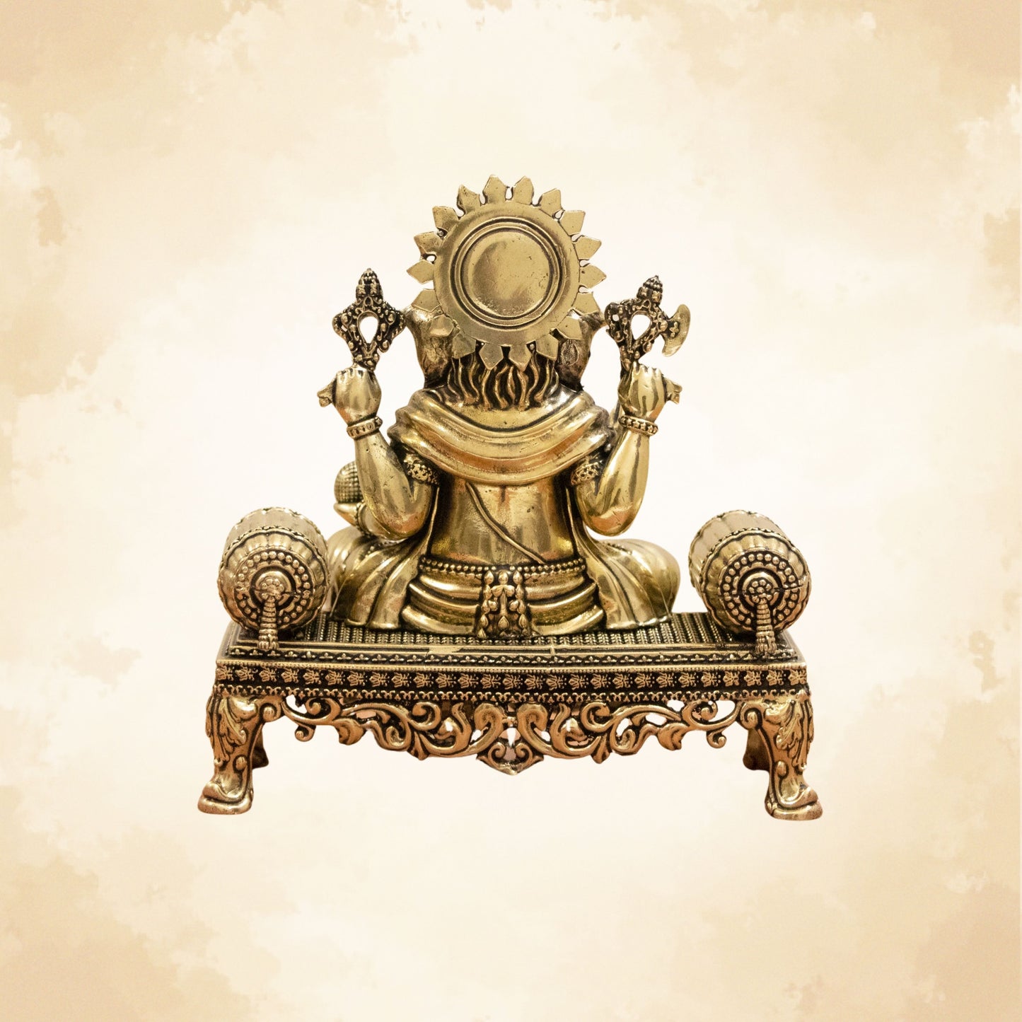 Pure Brass Royal Ganesha Idol – Embodiment of Authority, Knowledge & Positivity - 5.5 Inches
