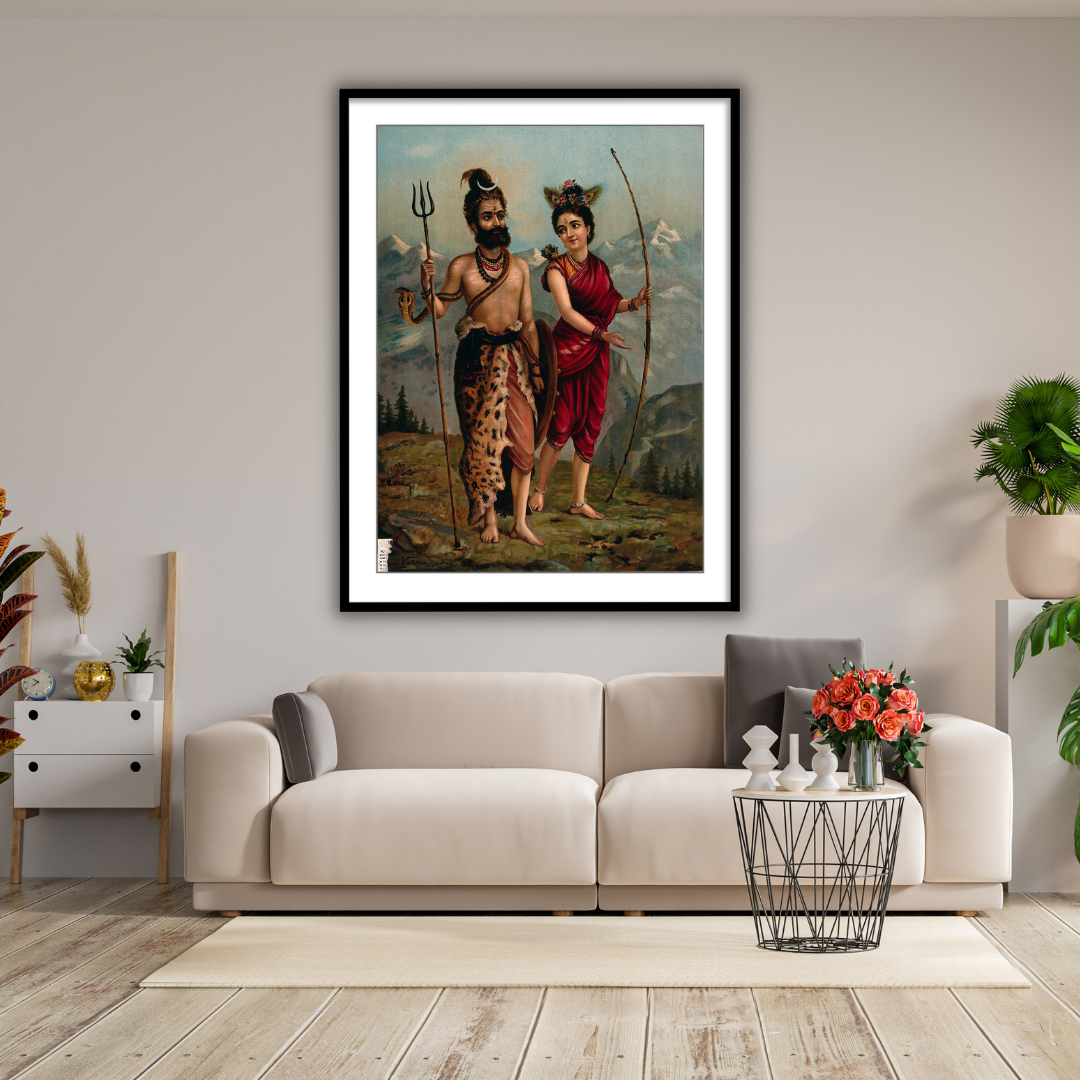 Shiva as a Kirat by Raja Ravi Varma Wall Art Painting for Home Decor