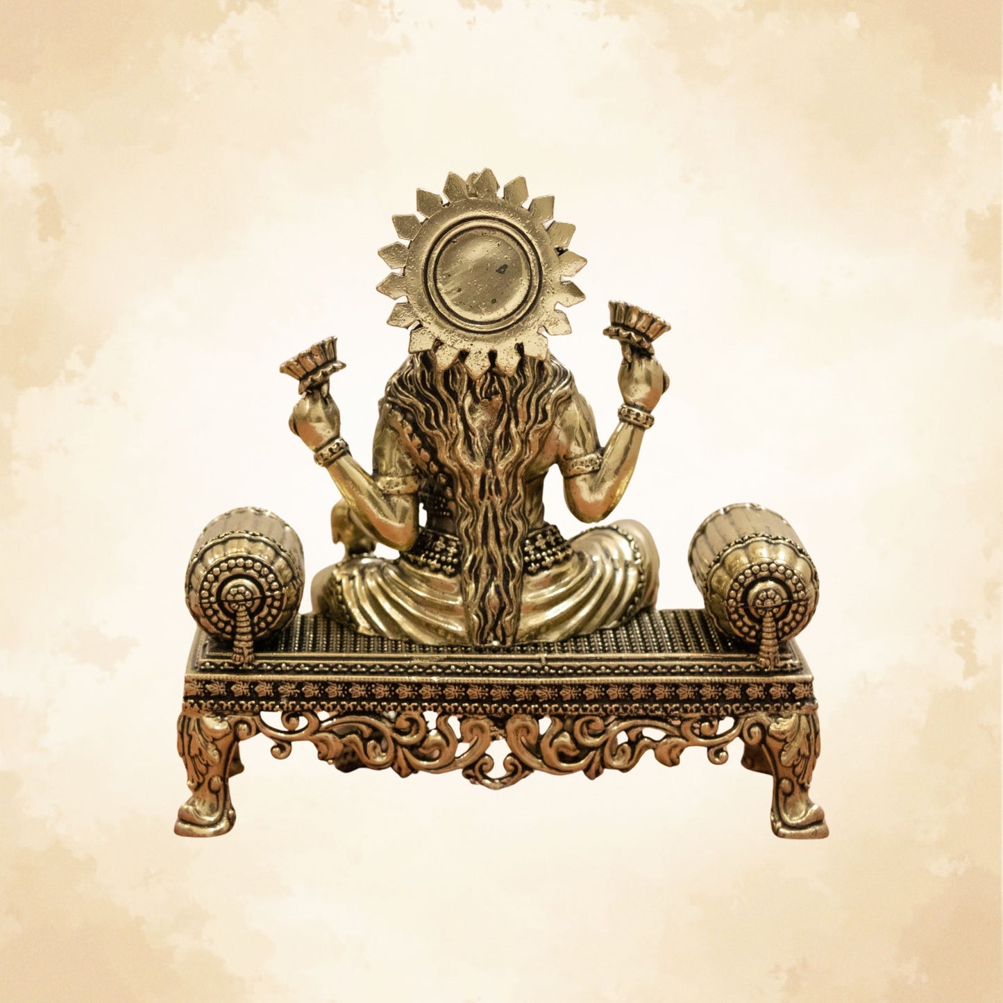 Pure Brass Handcrafted Laxmi Ji on Royal Singhasan