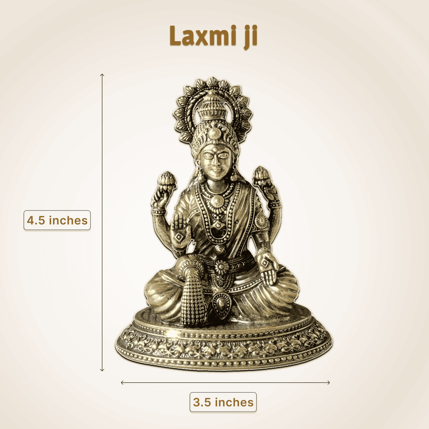 Goddess Laxmi Brass Idol - For Positive Energy & Daily Worship