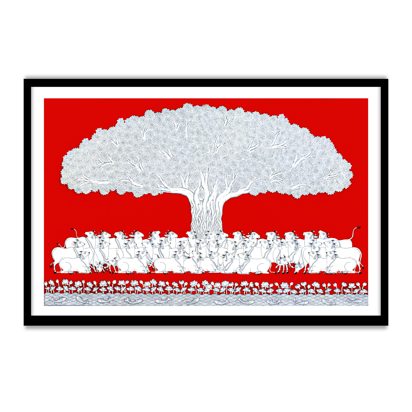 Celebrating Tree of Life Pichwai Phad Vastu Painting for Wall Decor