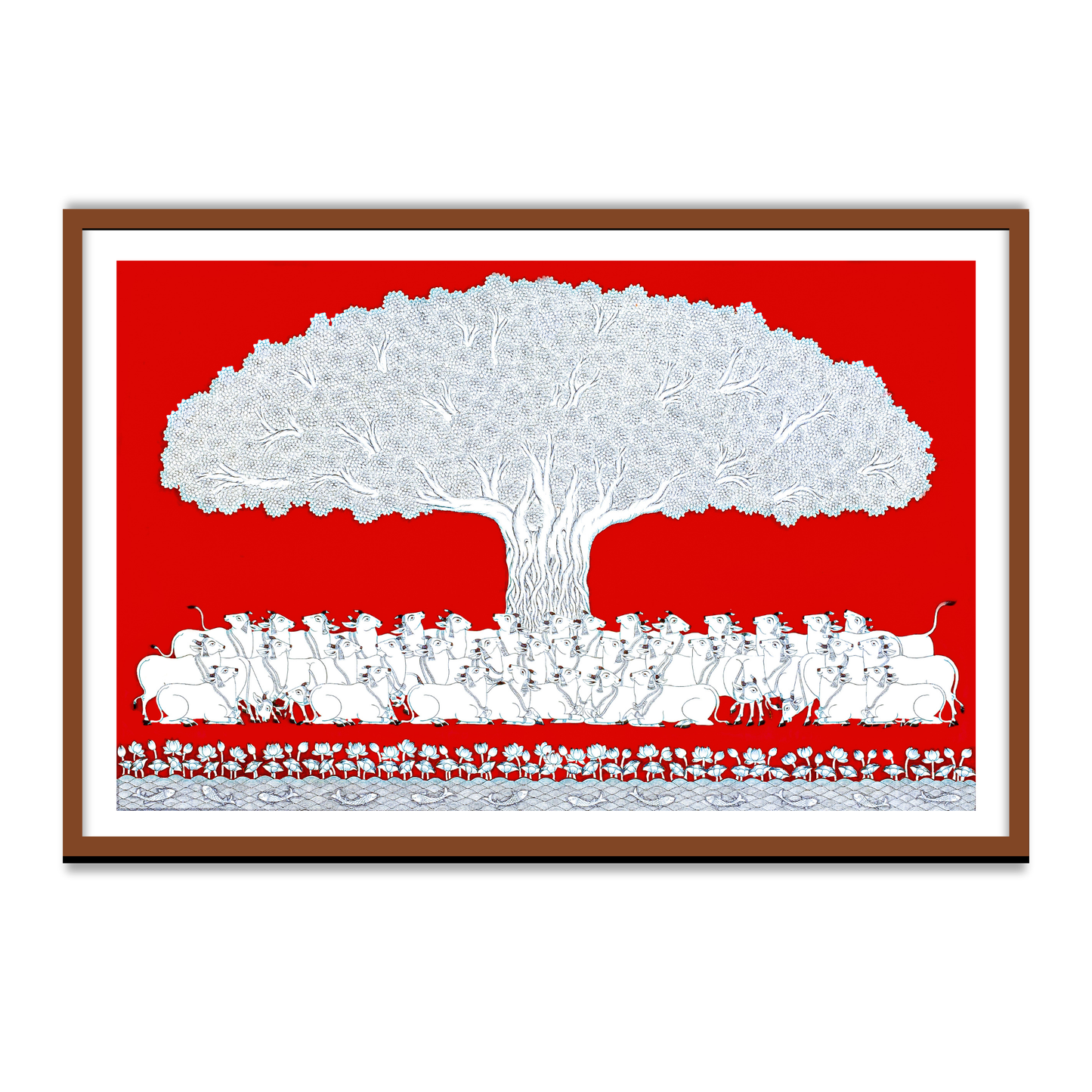 Celebrating Tree of Life Pichwai Phad Vastu Painting for Wall Decor