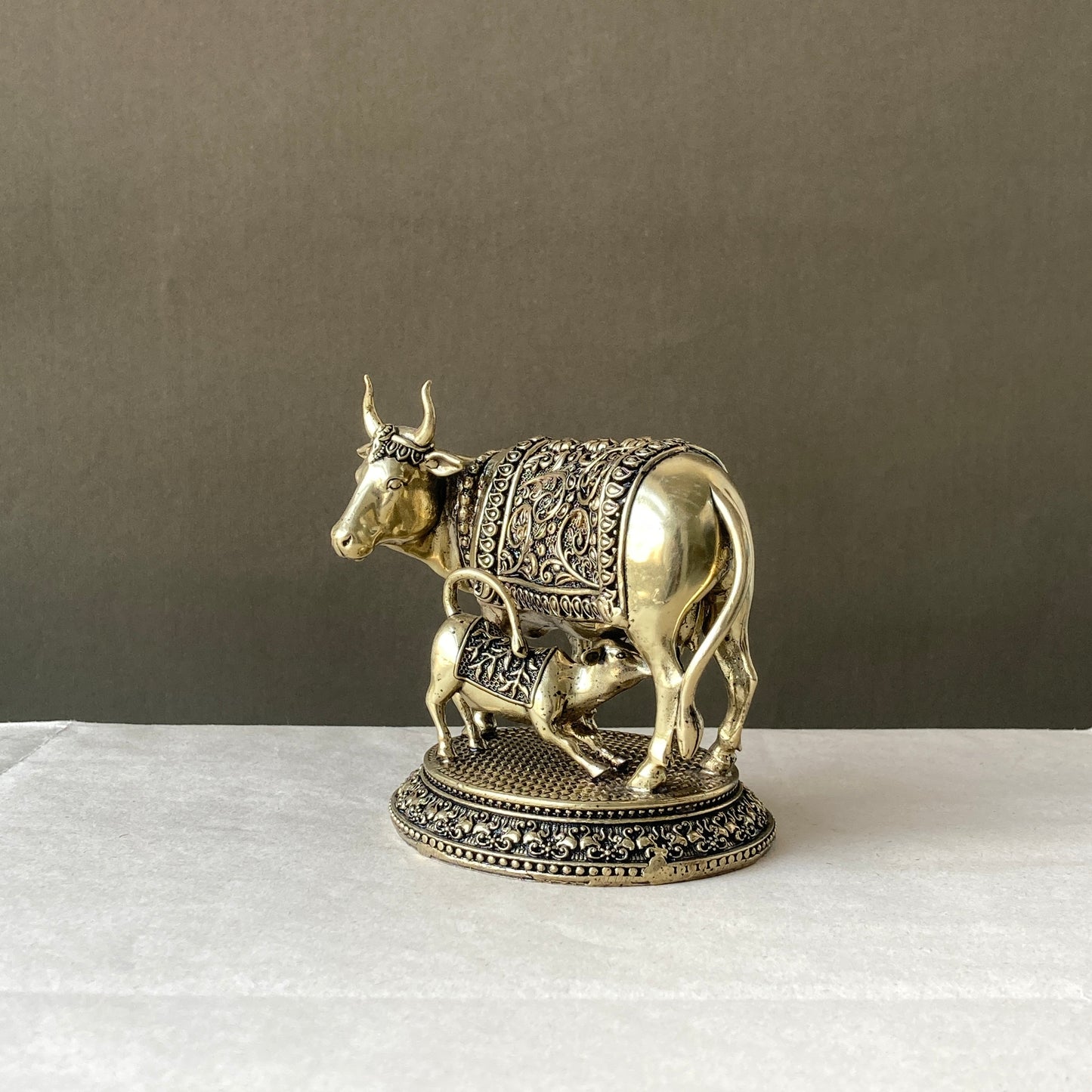 Cow with Calf - Kamdhenu - With Stand