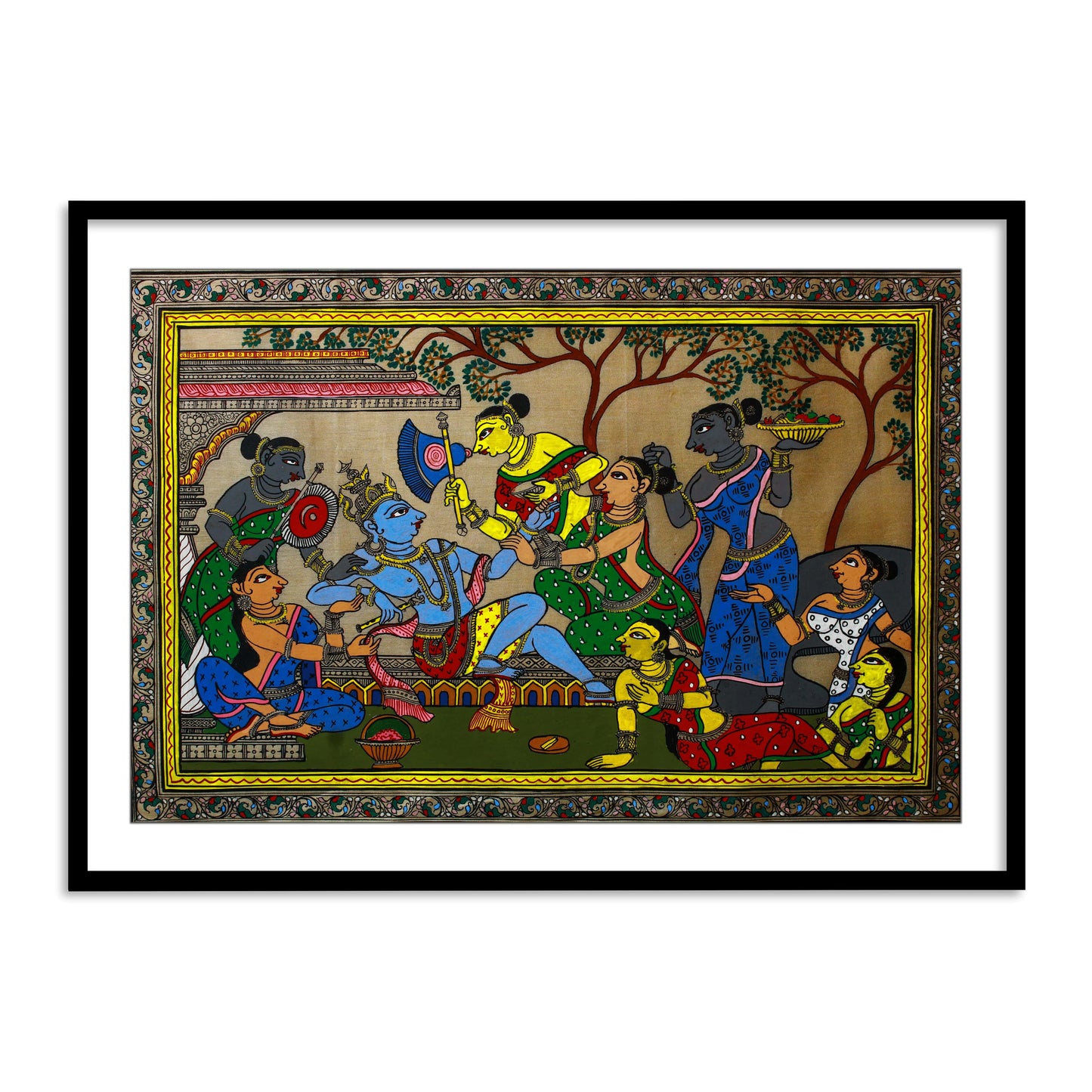 Krishna Pattachitra Framed Wall Art - The Atrang