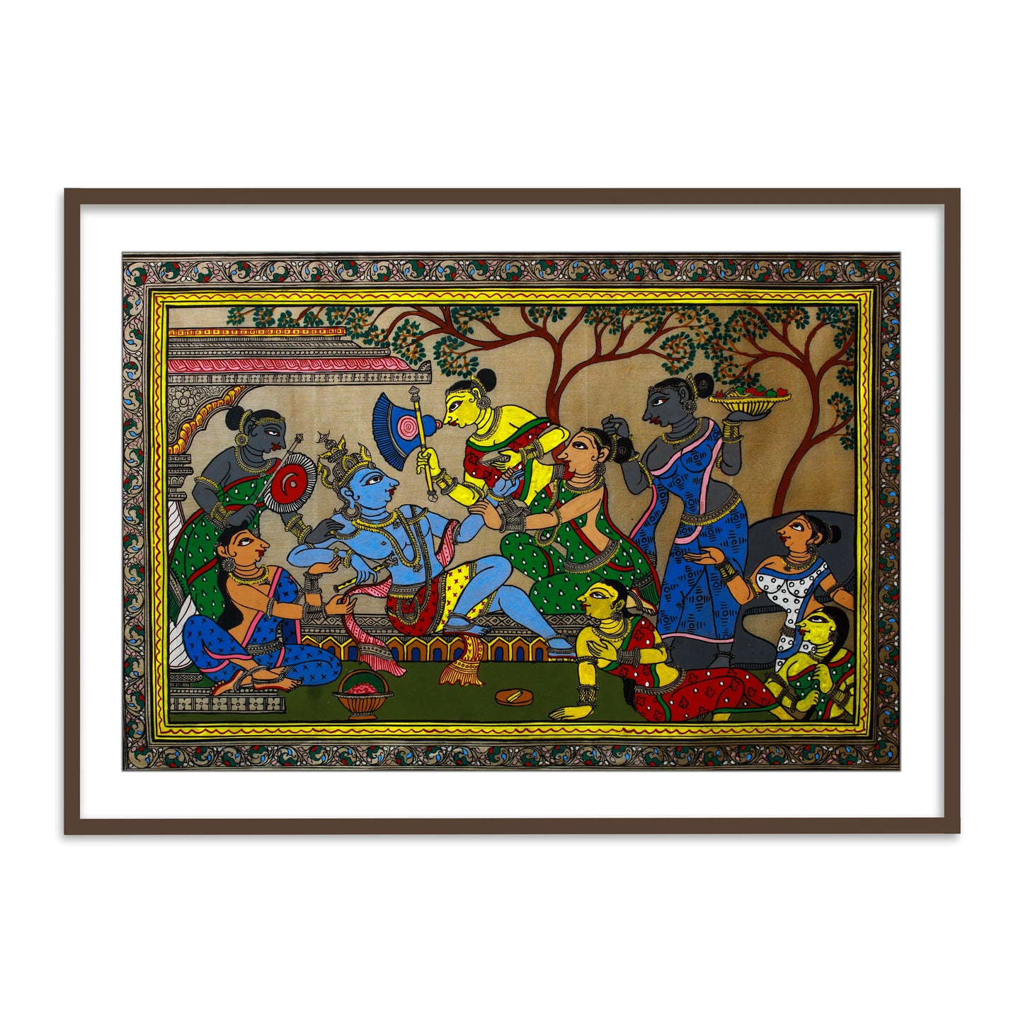 Krishna Pattachitra Framed Wall Art - The Atrang
