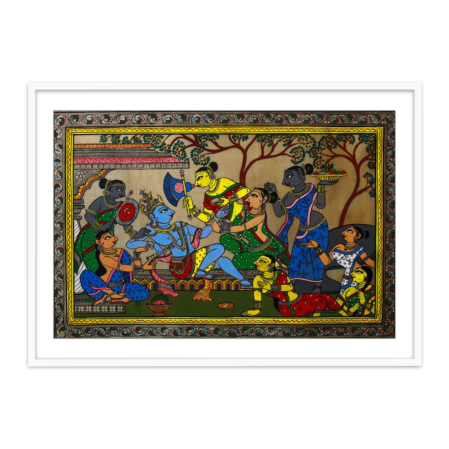 Krishna Pattachitra Framed Wall Art - The Atrang