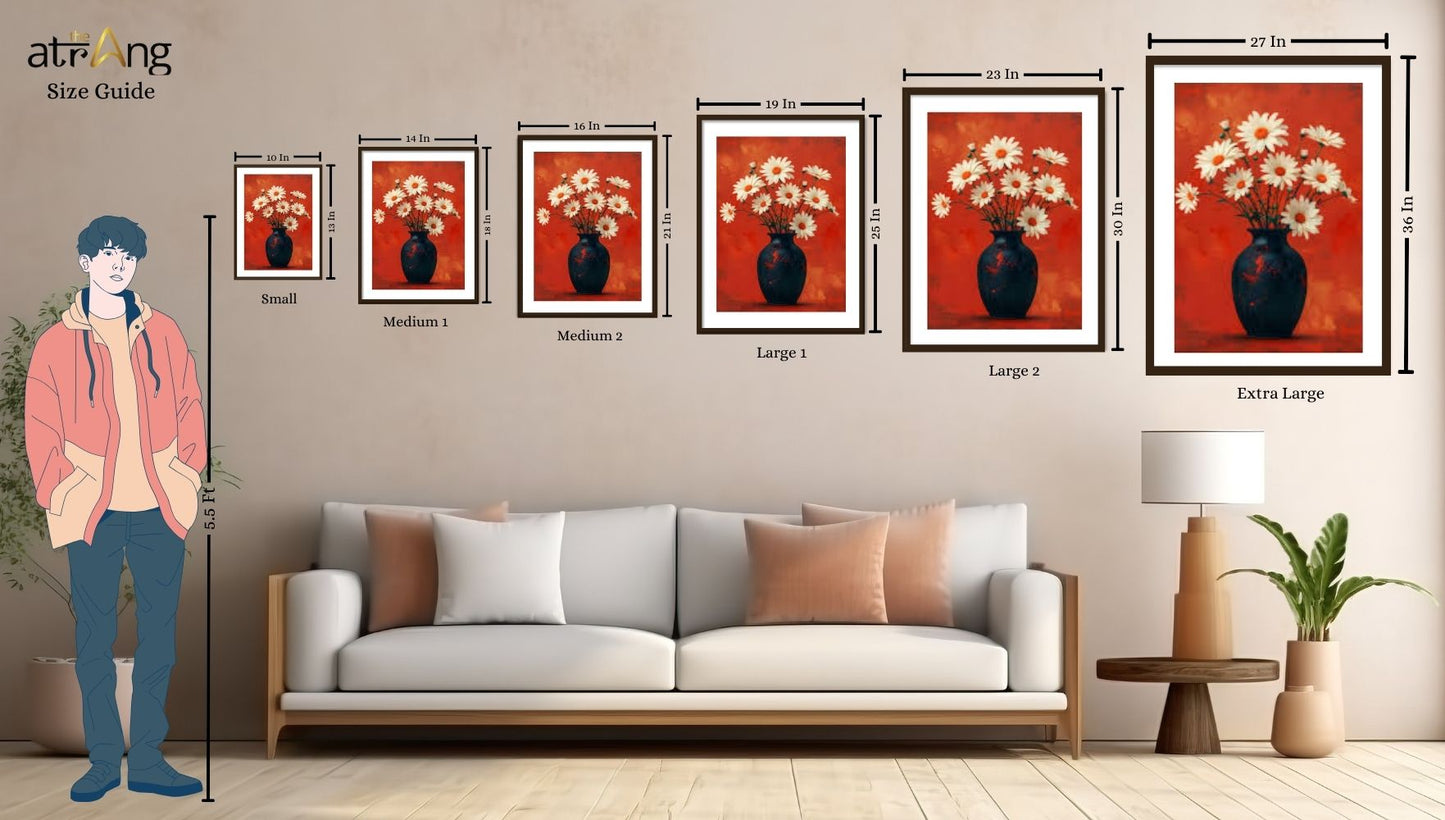 Ganesha and his Two Wives, Siddhi and Buddhi, Surrounded by Attendants Framed Wall Art - The Atrang