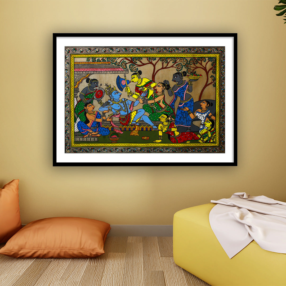 Krishna Pattachitra Framed Wall Art - The Atrang