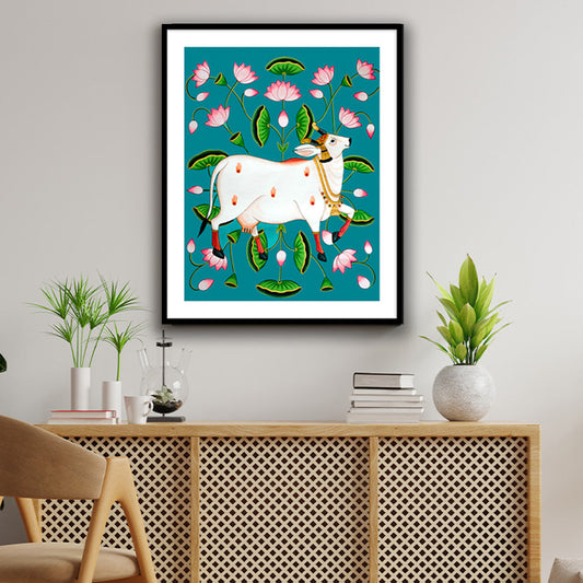 Sacred Pichwai Cow Vastu Painting for Home Wall Art