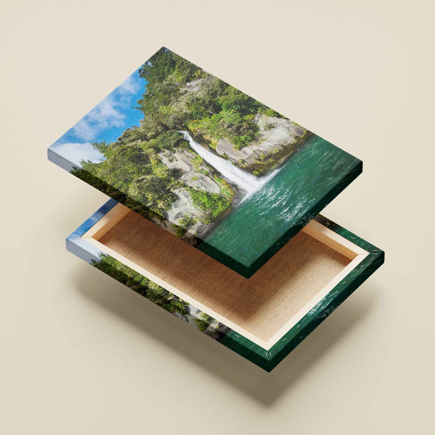 Beautiful Waterfall Scenery with Sky Vastu Painting for Wall Decor