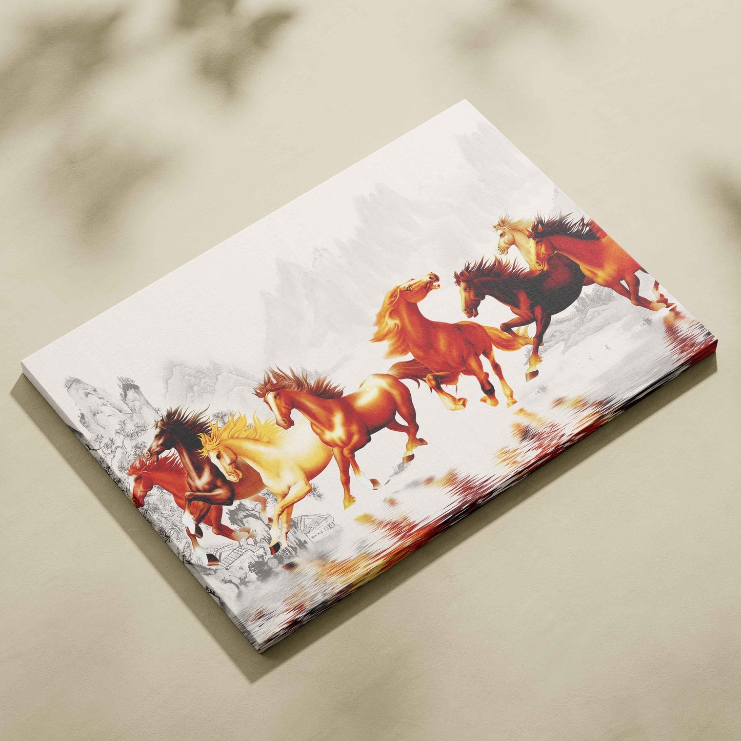 Beautiful 8 Horses Vastu Painting for Home Wall Decor
