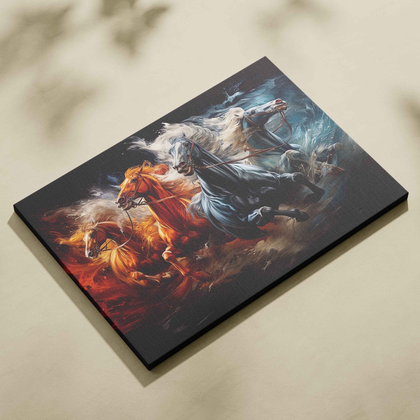 4 Powerful Horses Vastu Painting for Home Wall Decor