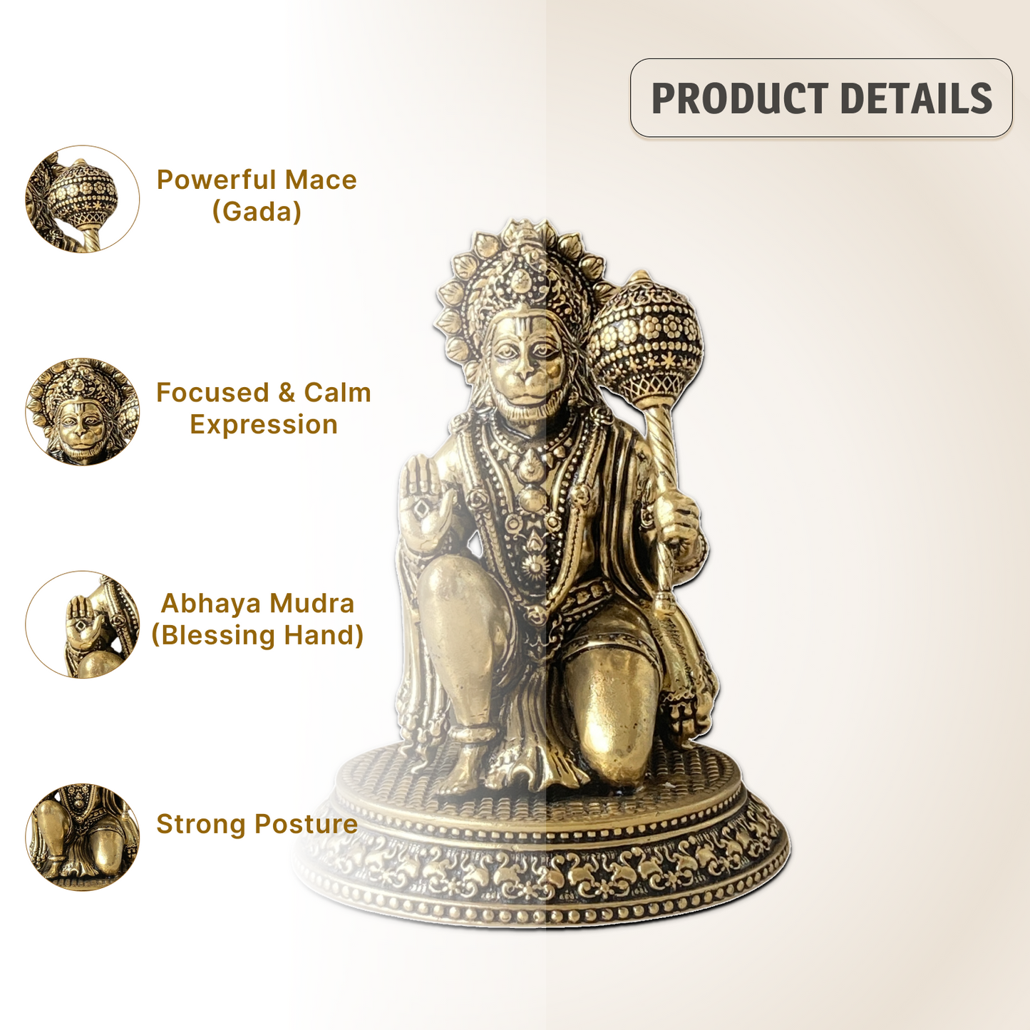 Divine Hanumanji Brass Idol – For Strength & Protection