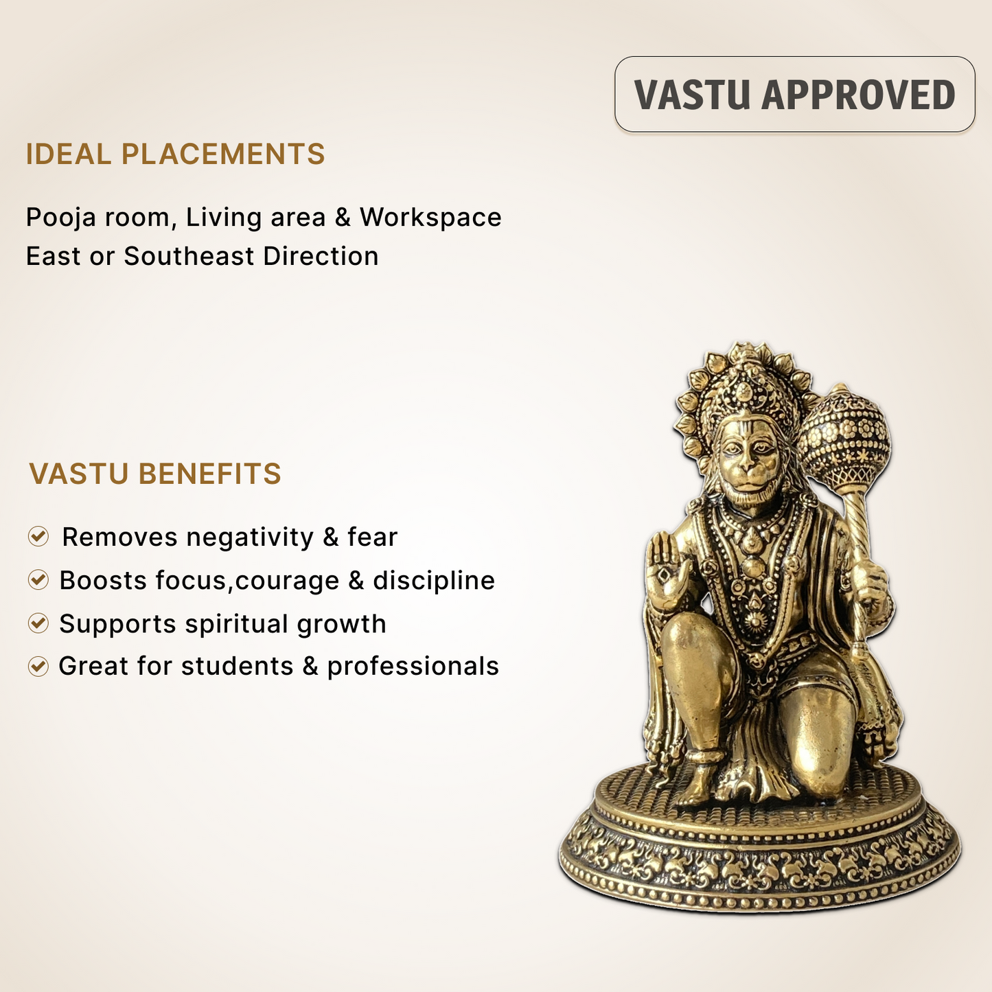 Divine Hanumanji Brass Idol – For Strength & Protection