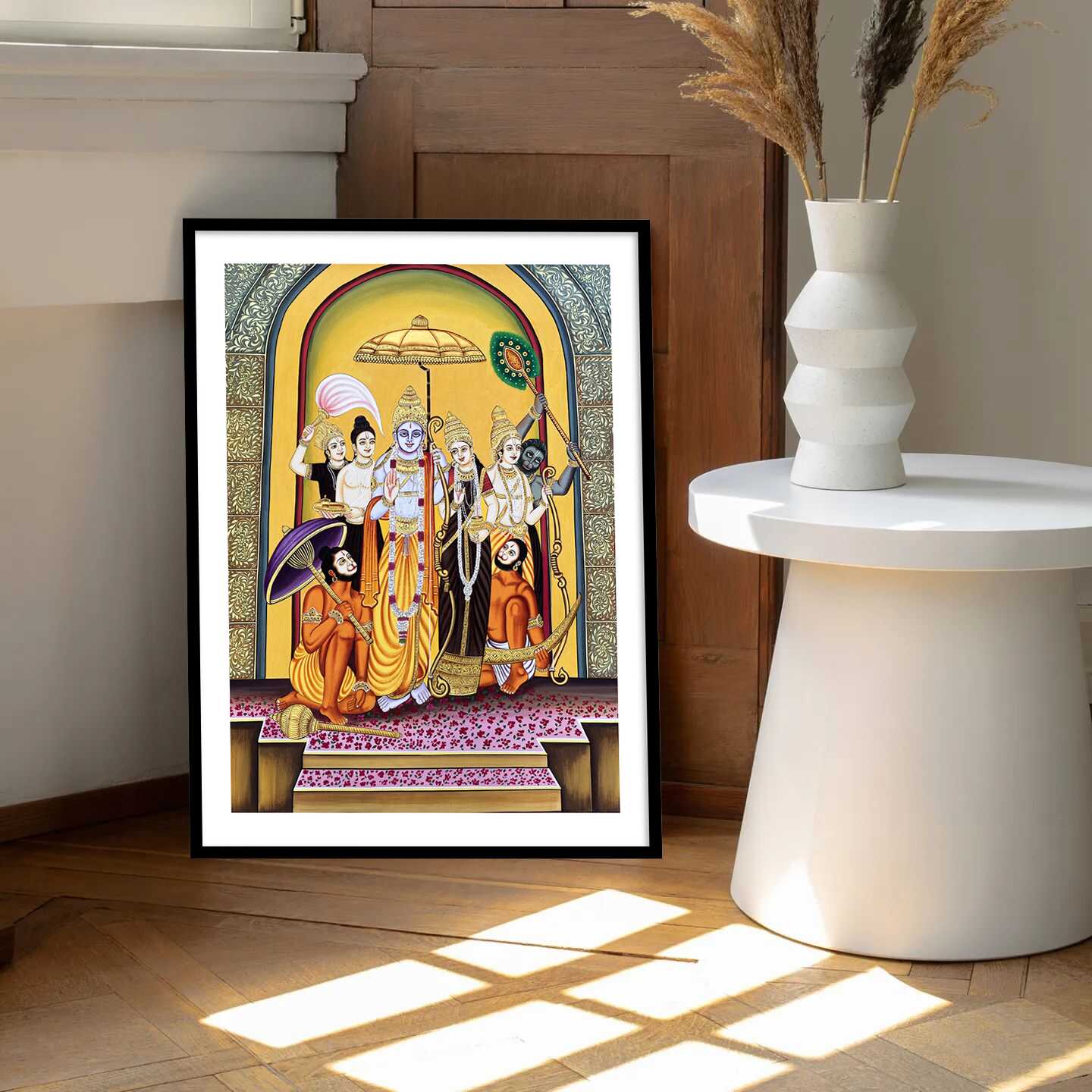 Ram Rajya Painting for Home Wall Decor. Shri Ram Parivaar Photo Frame