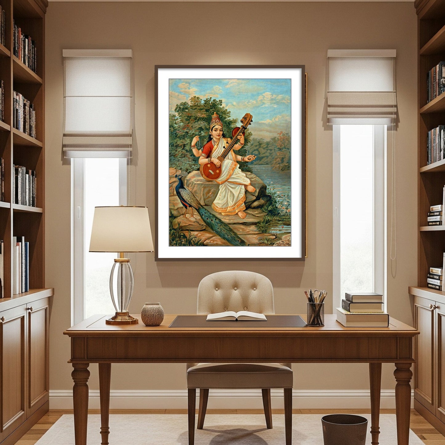 Goddess Saraswati Vastu Frame for Study room and office wall decor by The Atrang