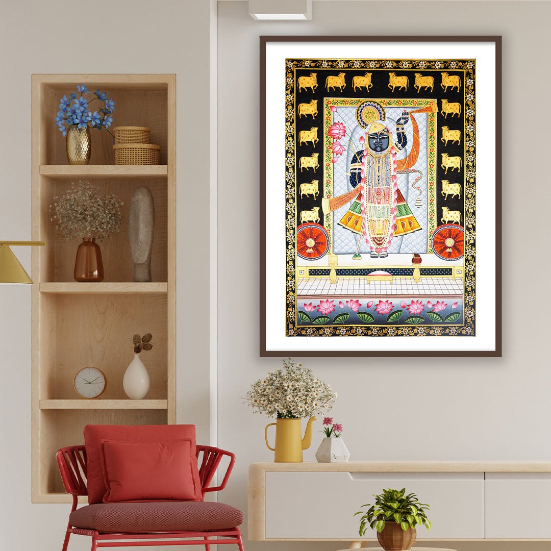 Shrinathji Pichwai Painting | Shreenathji(Shri krishna) Indian Art for Wall Decor
