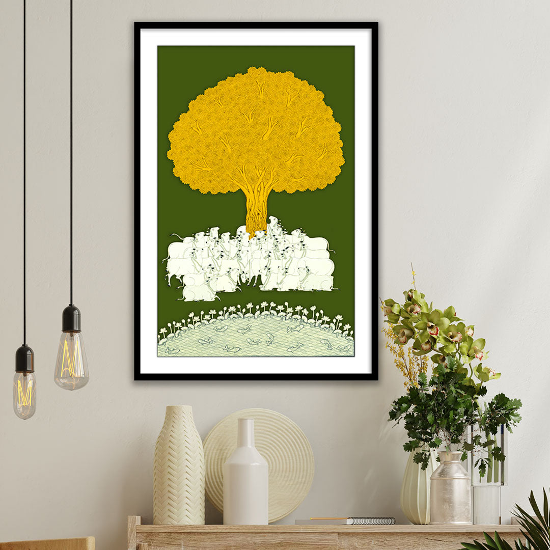 Tree of life indian painting | Traditional Pichwai Painting for Home Decor - The Atrang