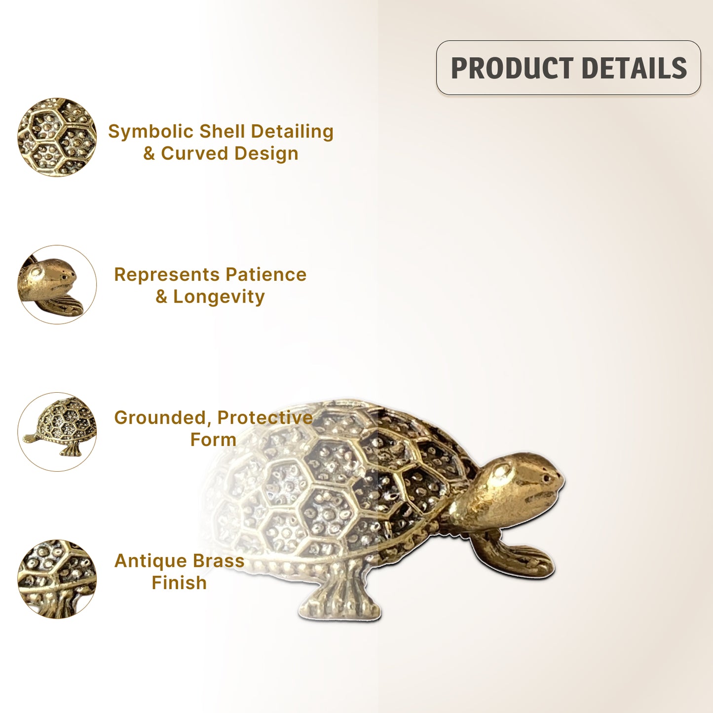 Sacred Brass Tortoise Idol – Ideal for Good Luck & Balance