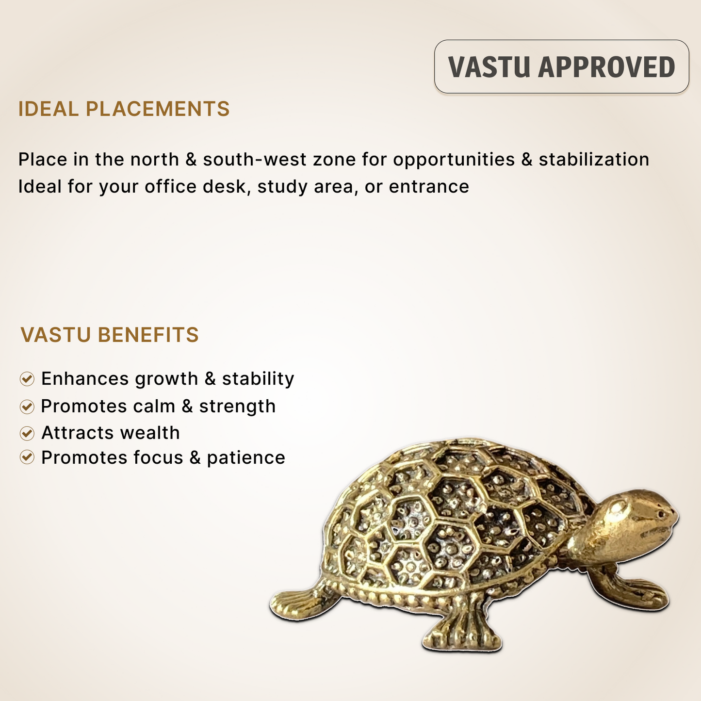 Sacred Brass Tortoise Idol – Ideal for Good Luck & Balance