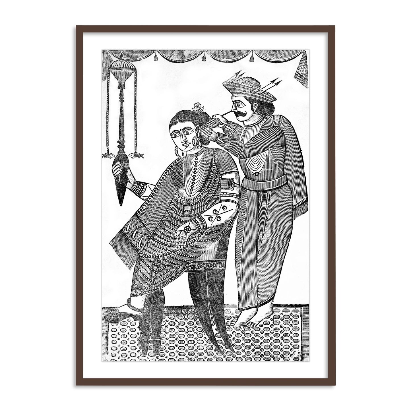 A Barber Cleaning the Ear of a Courtesan Wall Art for Home Decor