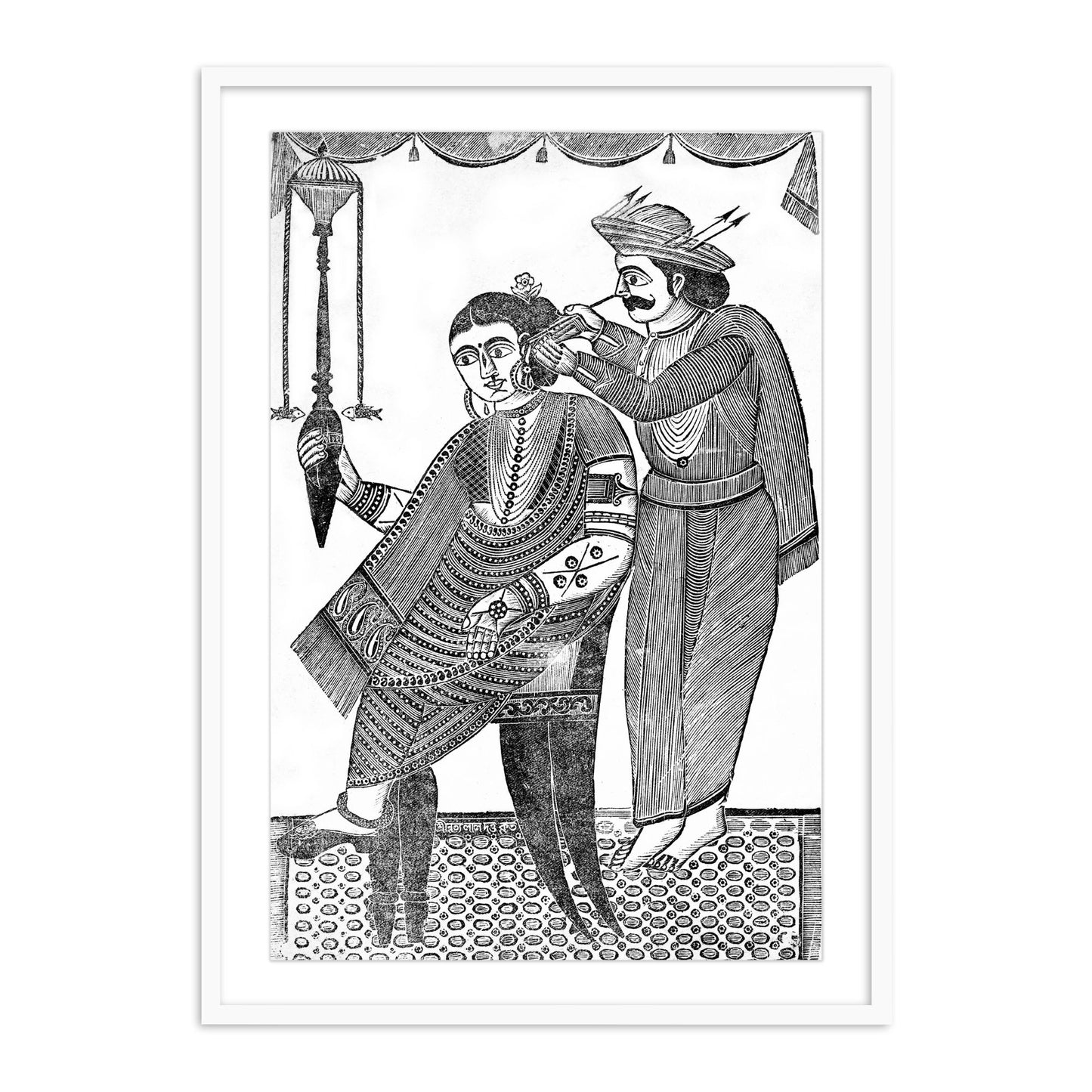 A Barber Cleaning the Ear of a Courtesan Wall Art for Home Decor - The Atrang