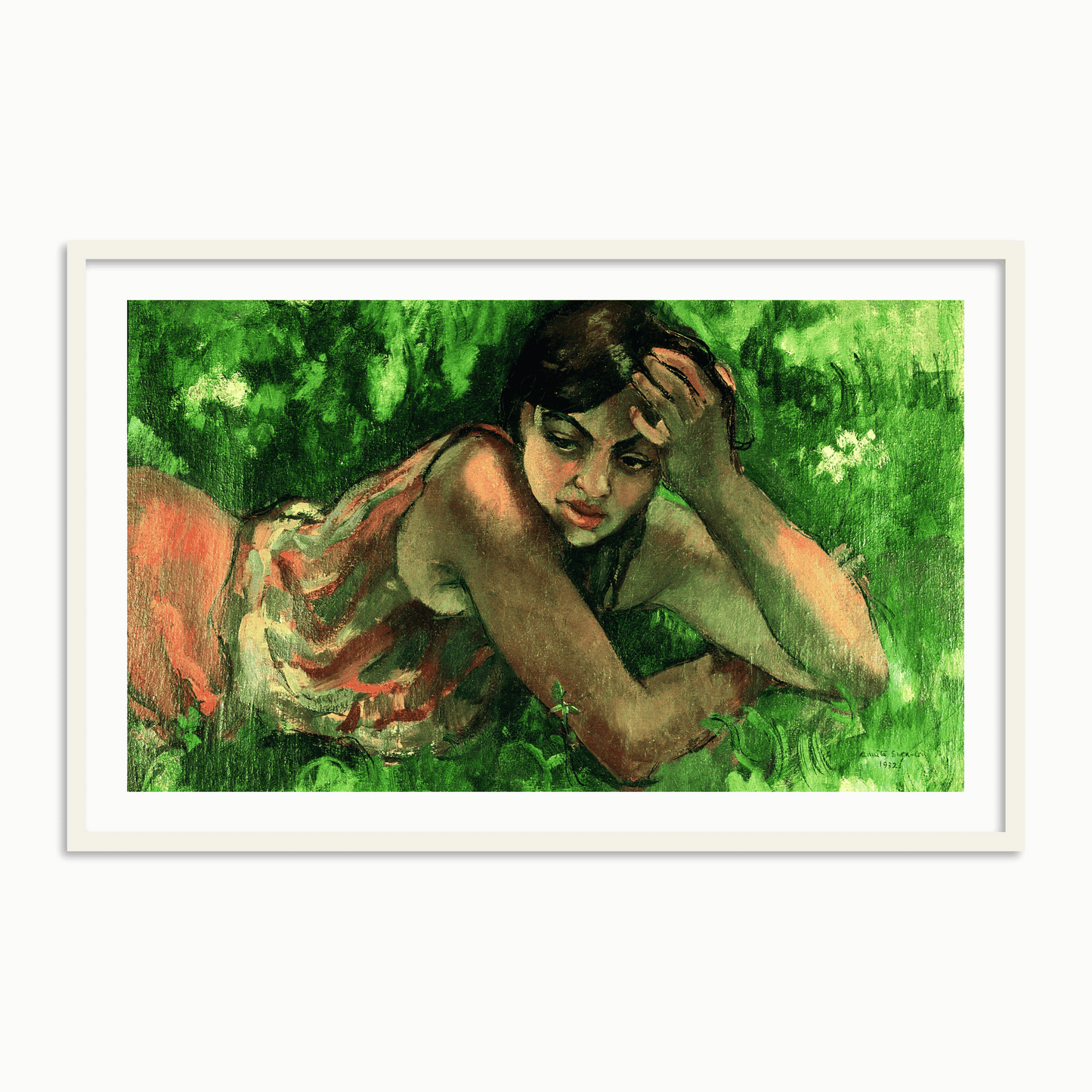 Hungarian Gypsy Girl Famous Wall Art Painting by Amrita Sher-Gil