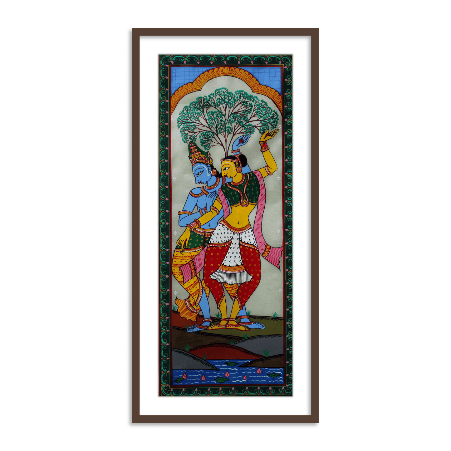 Radha Krishna Pattachitra Framed Wall Art