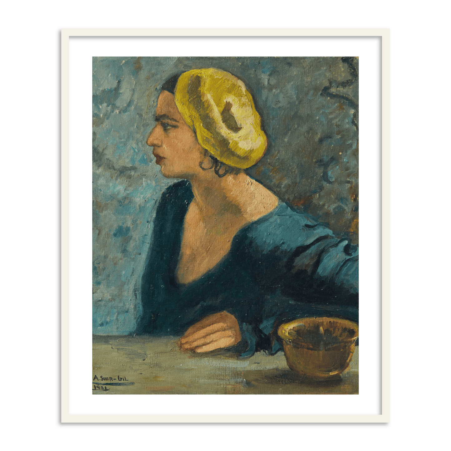 Self Portrait Untitled Famous Wall Art Painting by Amrita Sher-Gil