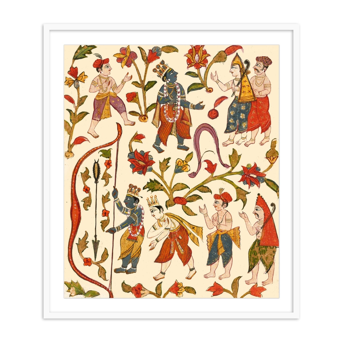 Krishna and the Bow, folio 24 from the ‘Tula Ram’ Bhagavata Purana Wall Art Painting - The Atrang