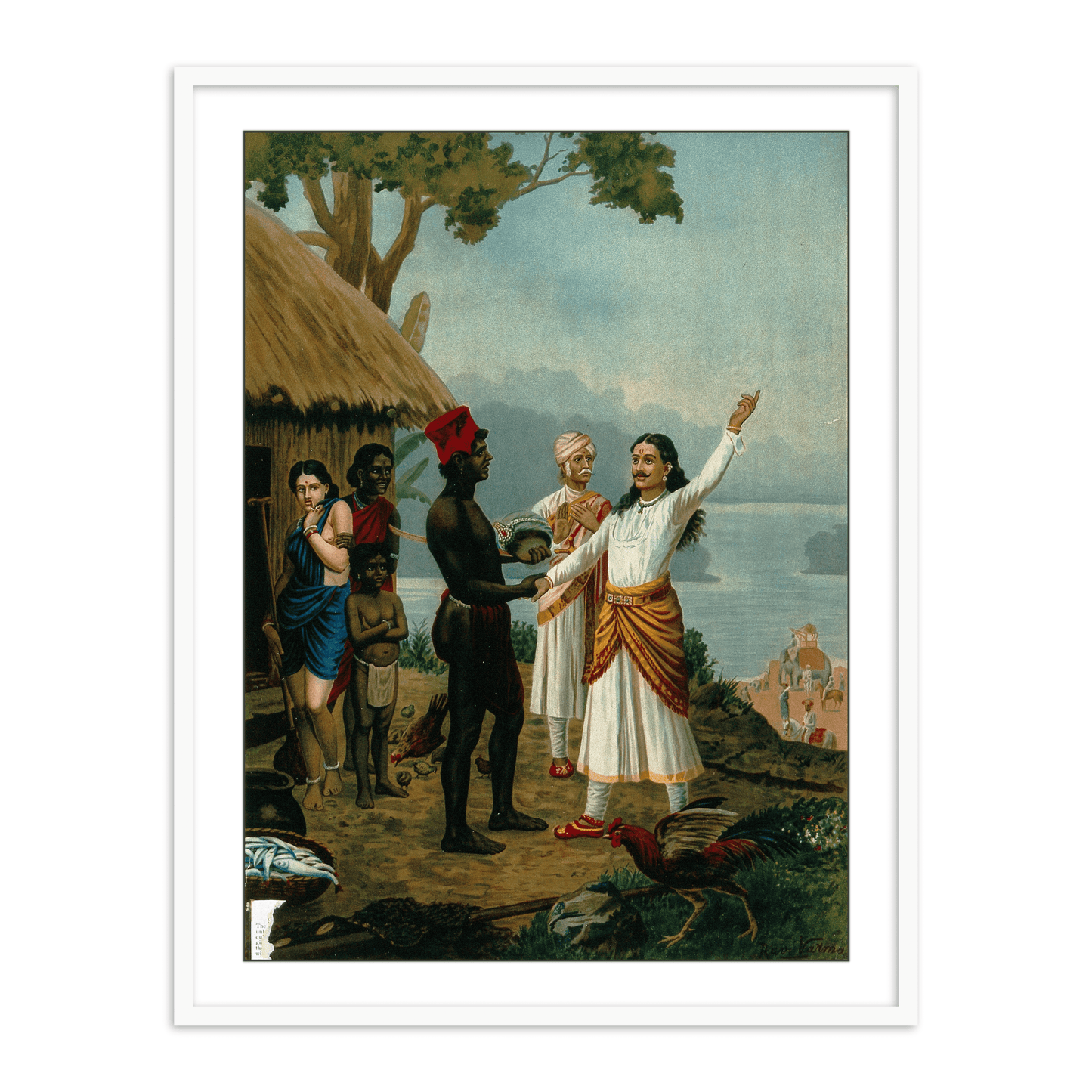 A royal sage tells the father of the fishergirl of their marriage by Raja Ravi varma Wall Art Painting