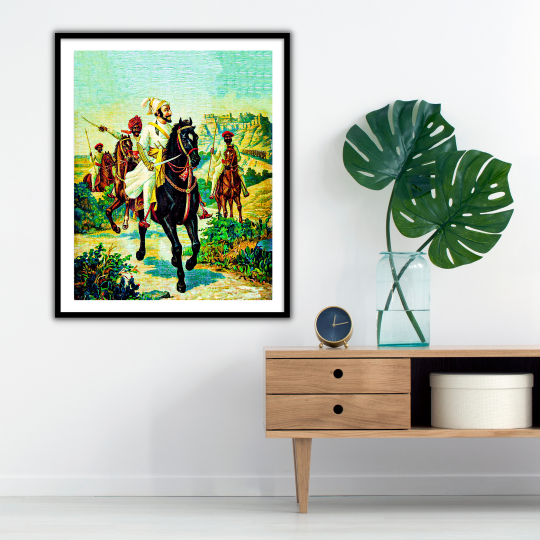 Buy Framed Chattrapati Shivaji Maharaj Painting for Indian Home Decor Online