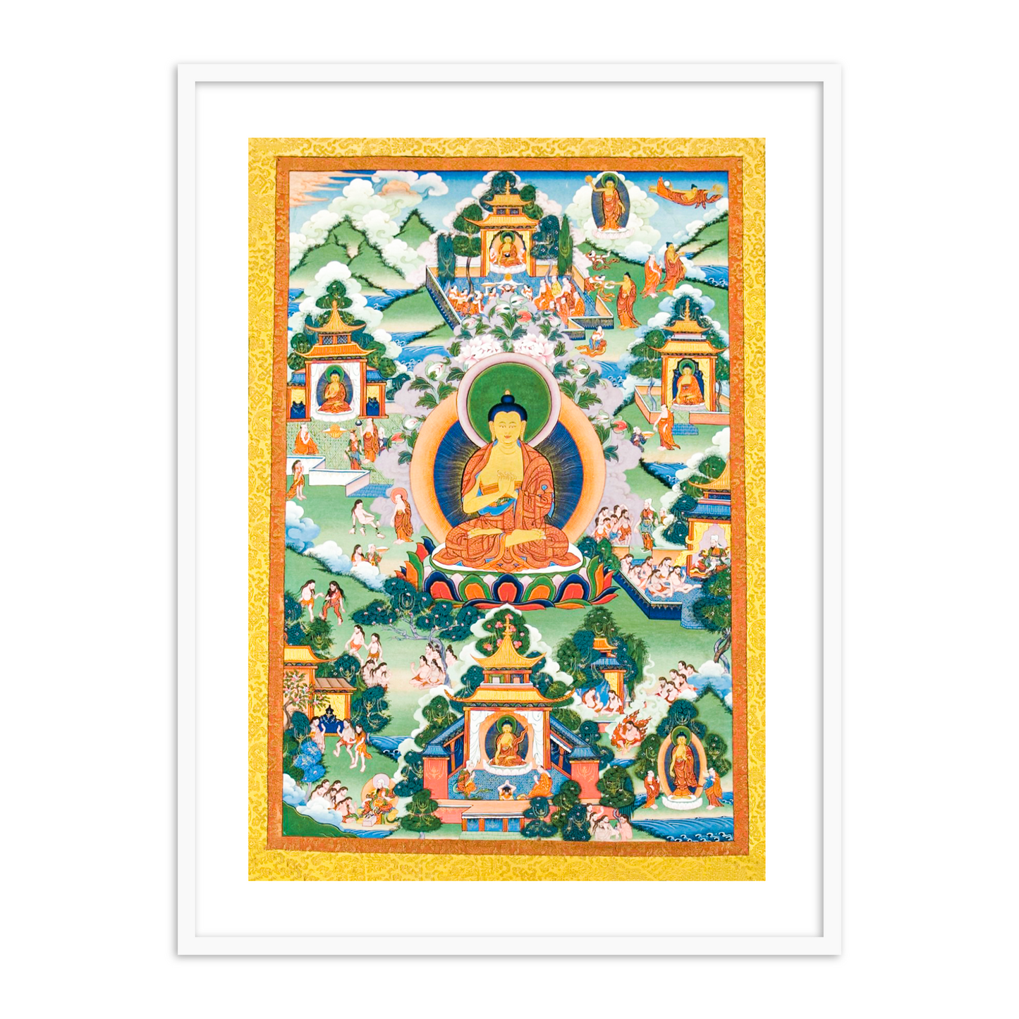 Buddha Seated on a Lotus Pedestal Painting Tibetan Art for Home Decor Online