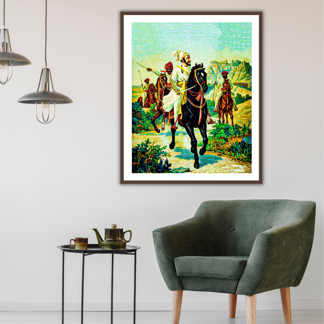 Buy Chattrapati Shivaji Maharaj Painting by Raja Ravi Varma Wall Art for Home Decor