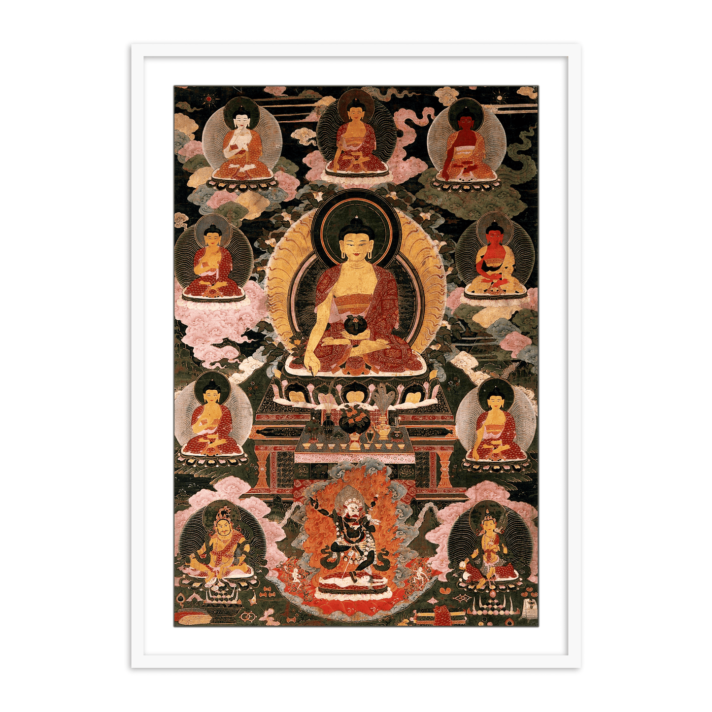 The Medicine Buddha Tibetan Art Painting for Home Wall Decor - The Atrang