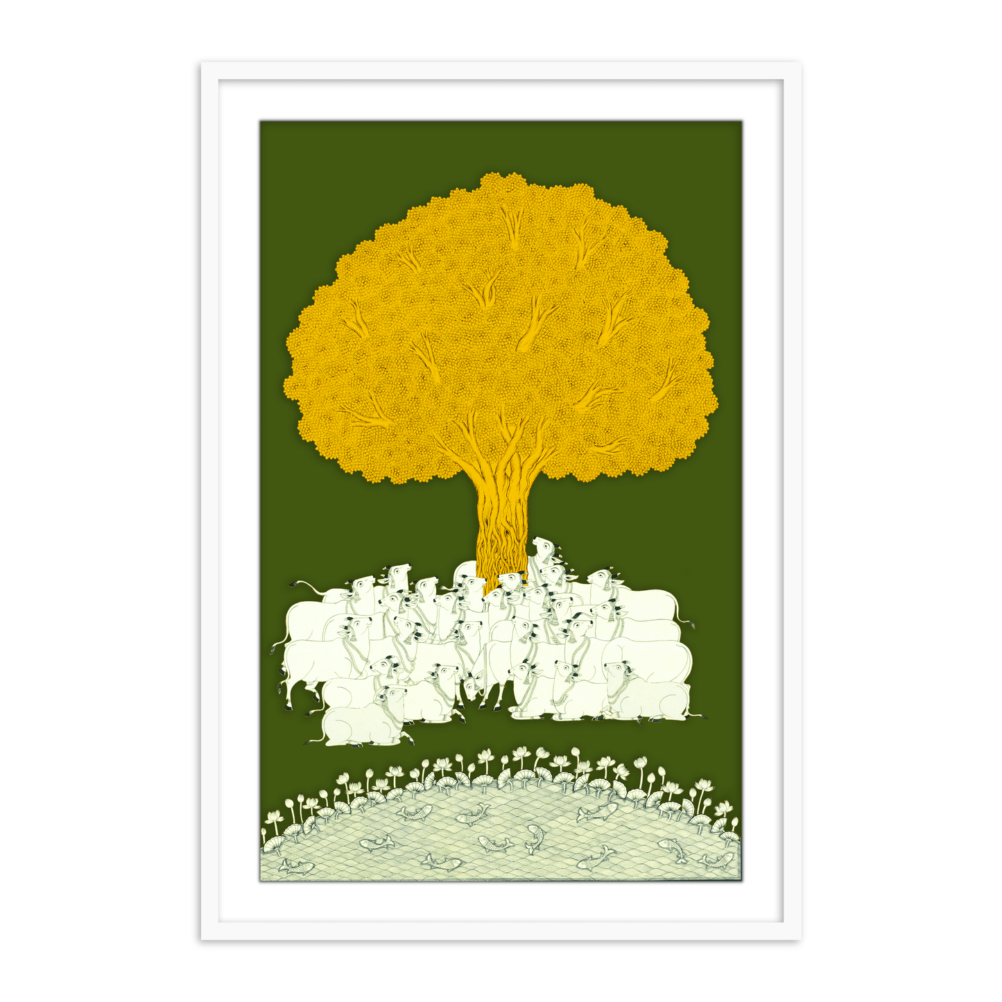 Tree of life indian painting | Traditional Pichwai Painting for Home Decor - The Atrang