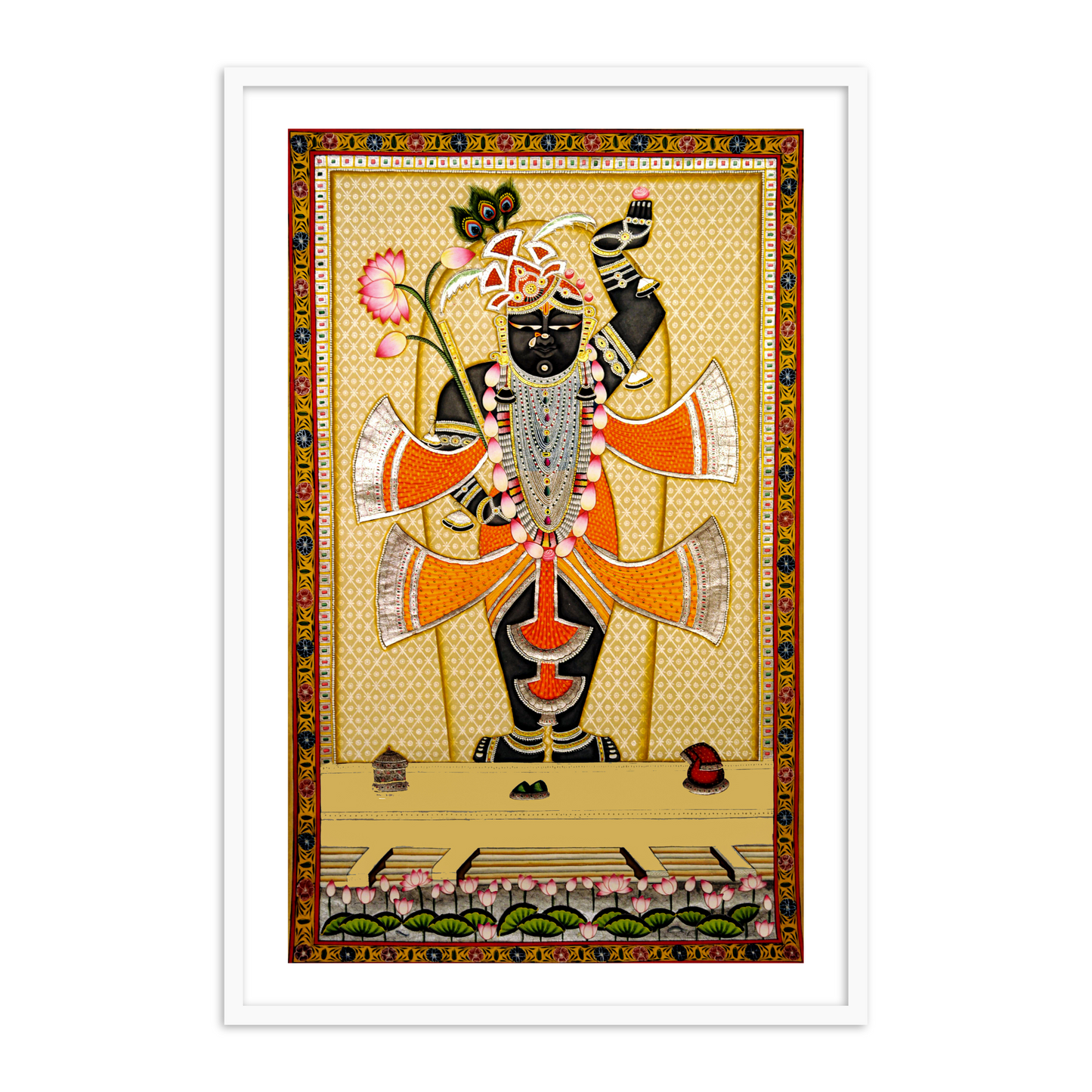 Krishna Shrinathji Pichwai Painting | Buy Pichwai Online Framed Wall Art